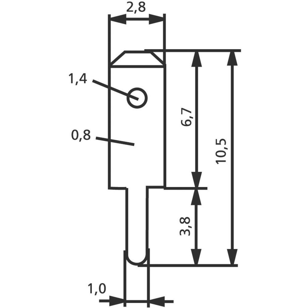Vogt Verbindungstechnik Flachsteckhülse Vogt Verbindungstechnik 378008,68 Steckzunge Steckbreite: 2.8 mm Stec, 378008.68