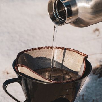pandoo Kaffeebereiter Wiederverwendbarer Kaffeefilter aus Edelstahl, Edelstahlfilter 1x4