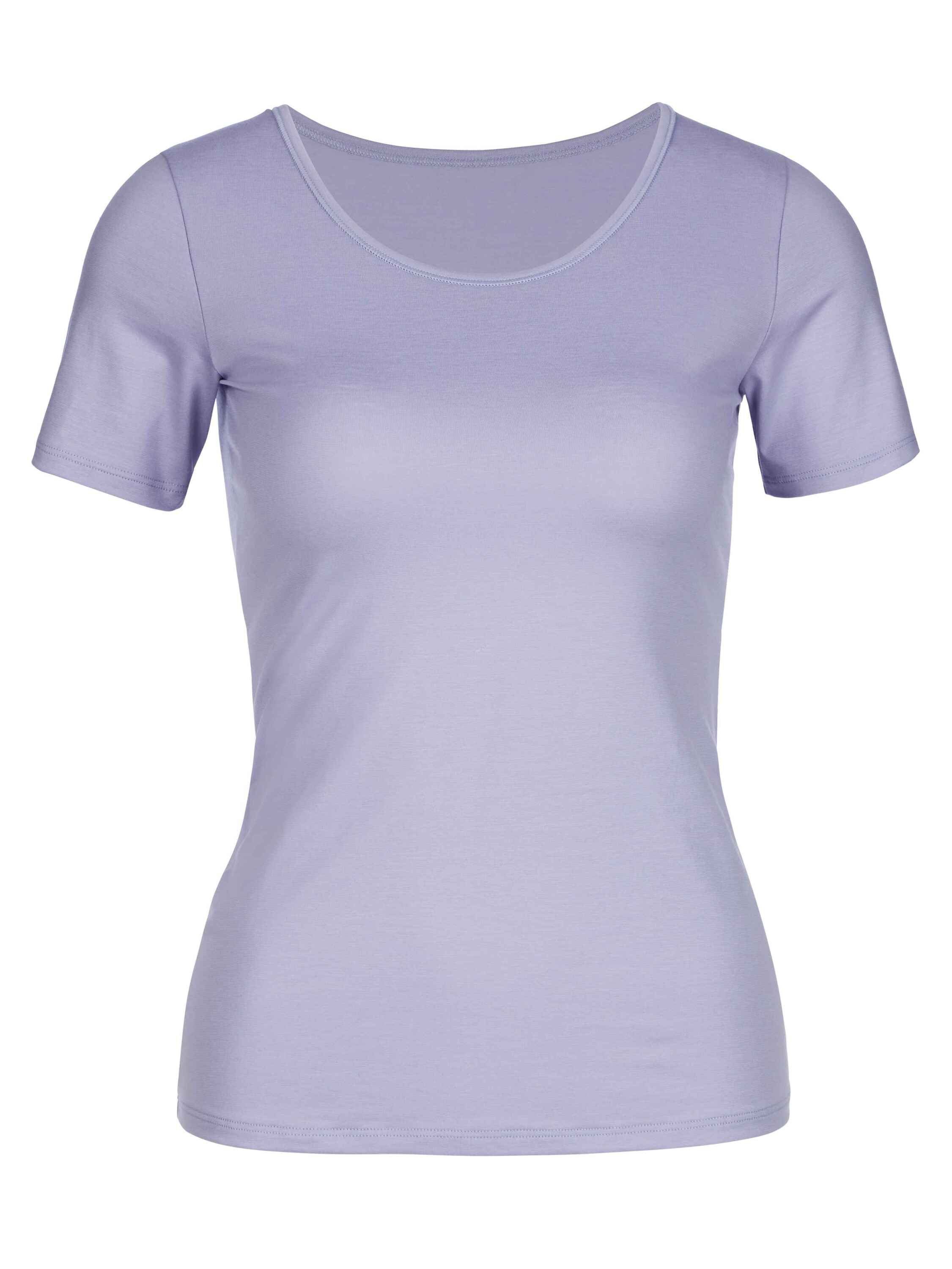 Rundhals lavender CALIDA T-Shirt, lanquid (1-St) Unterziehshirt