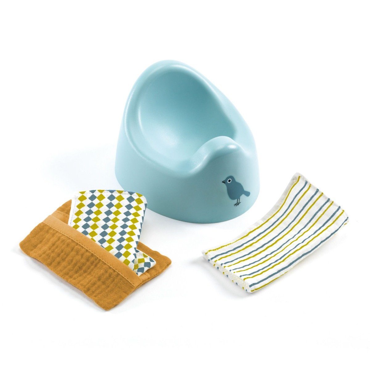 Puppen Töpfchen POMEA blau mit Feuchttüchern DJ07853