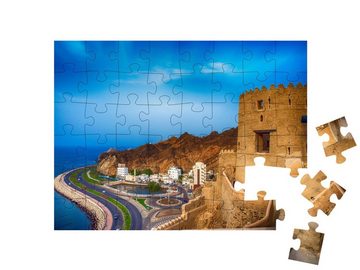 puzzleYOU Puzzle Landkarte der Mutrah Corniche in Muscat, Oman, 48 Puzzleteile, puzzleYOU-Kollektionen Naher Osten