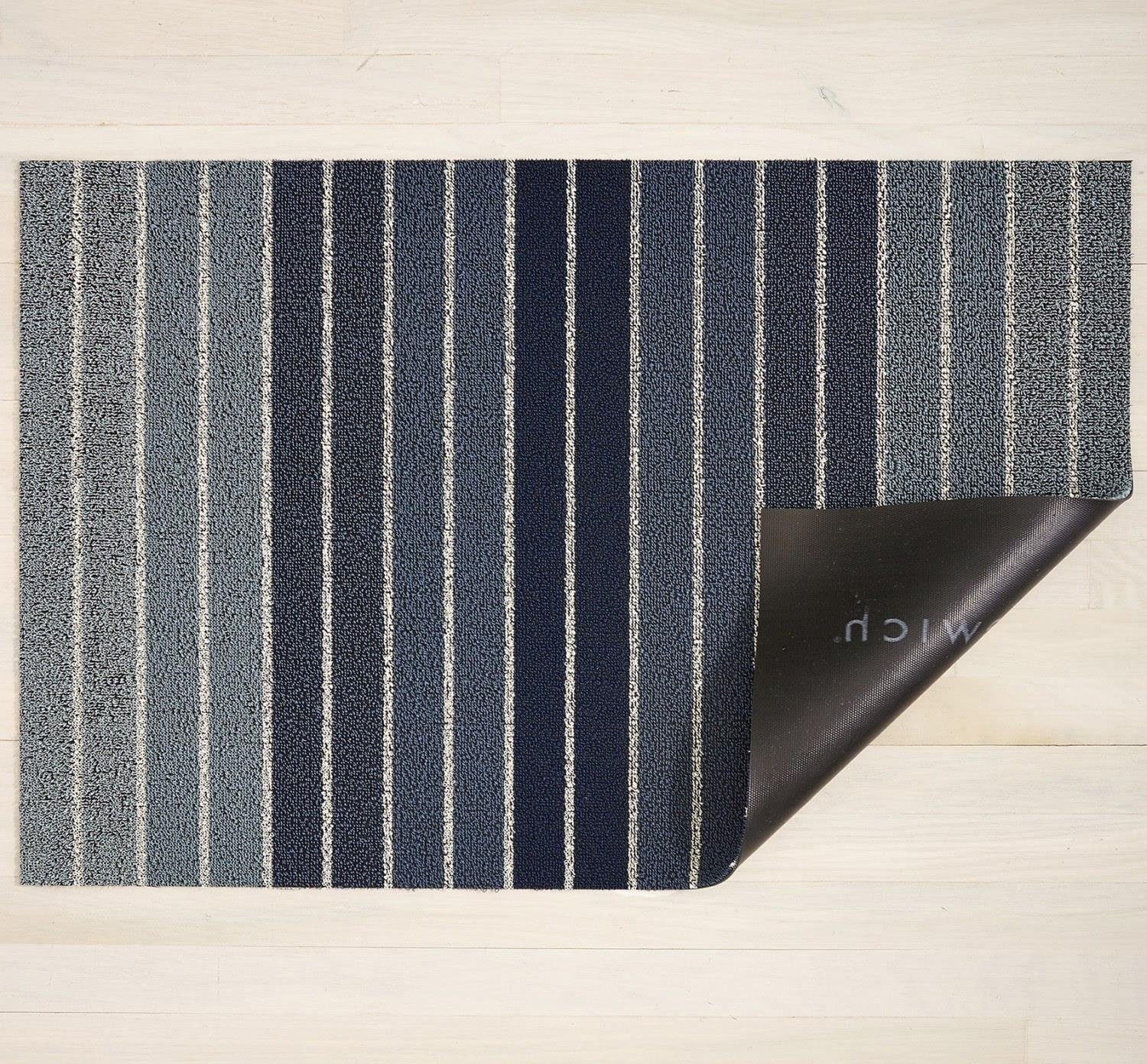 Fußmatte Block Stripe Denim 61 x 91 cm, Chilewich, rechteckig