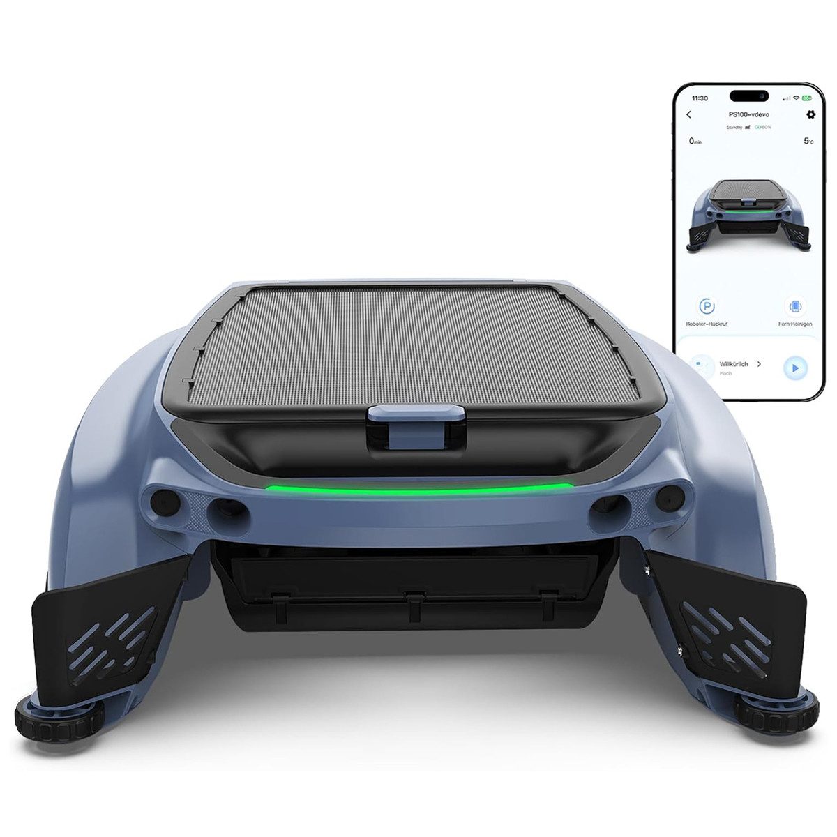 AIRROBO Poolroboter CP400/400lite poolroboter akku wand und boden, (Packung, automatische Oberflächenreinigung, Hinderniserkennung), zwei Ladeoptionen, App-Steuerung rund um die Uhr