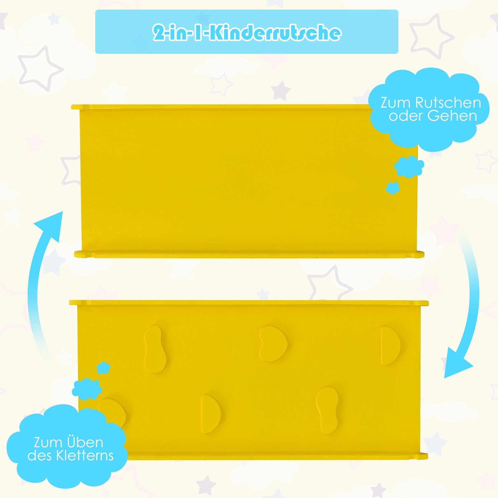 COSTWAY Klettergerüst Kletterdreieck, mit Kletterwürfel & Rampe