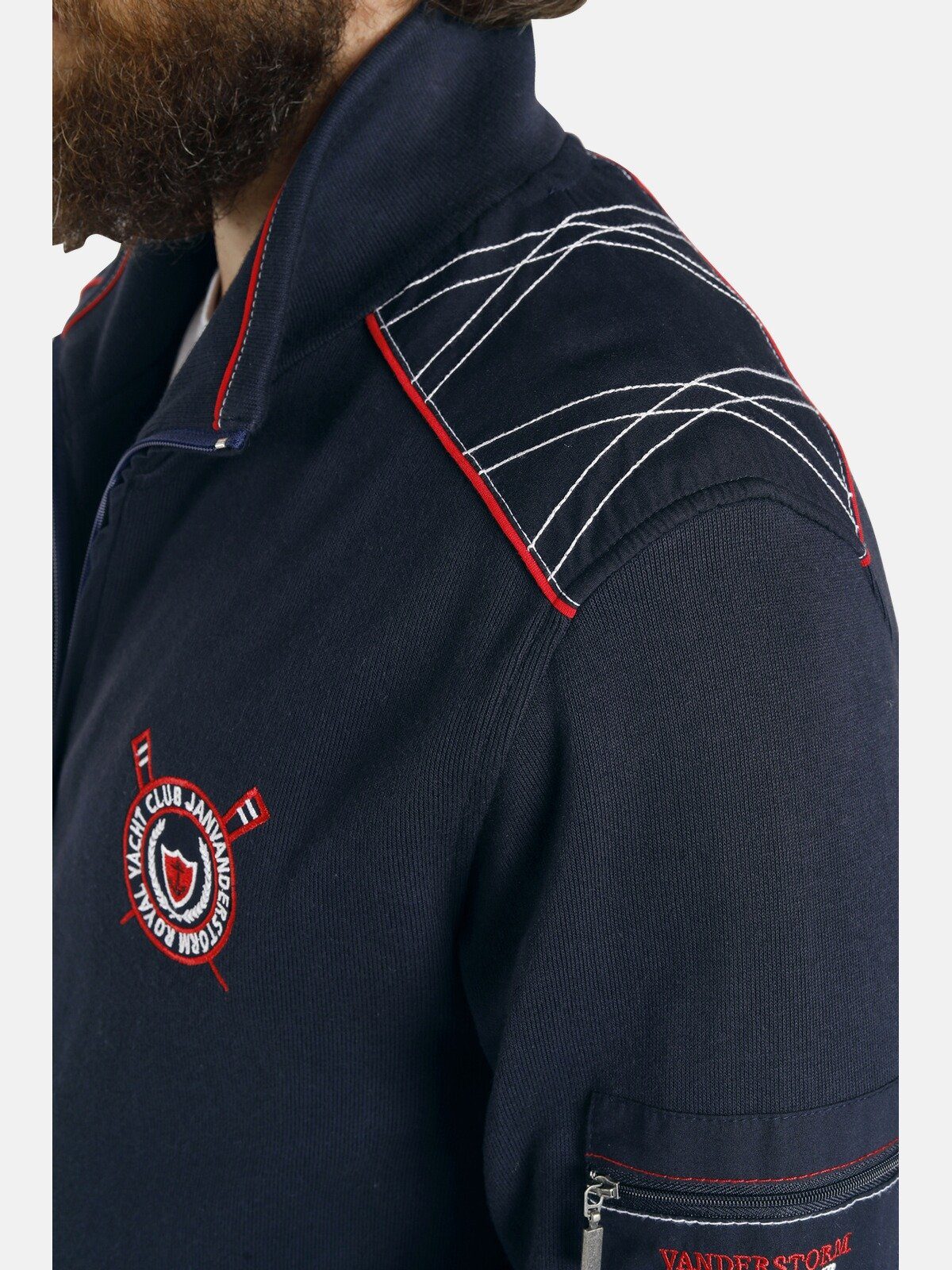 Jan Vanderstorm Sweatjacke ATLI mit trendigen Kontrasten