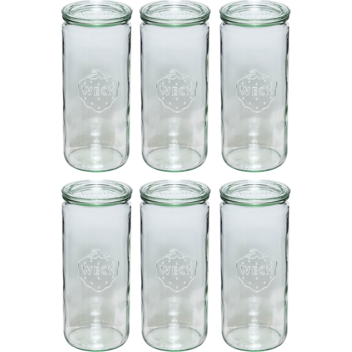 WECK Karaffe Zylinderform-Glas 1040ml 6er Pack