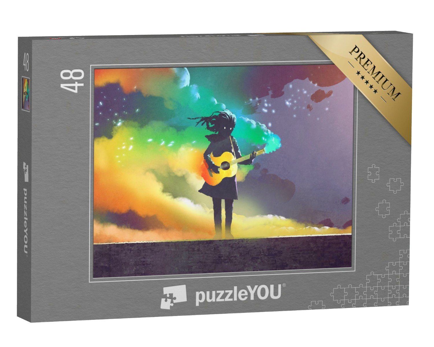 puzzleYOU Puzzle Das Mädchen mit der magischen Gitarre, 48 Puzzleteile, puzzleYOU-Kollektionen Illustrationen
