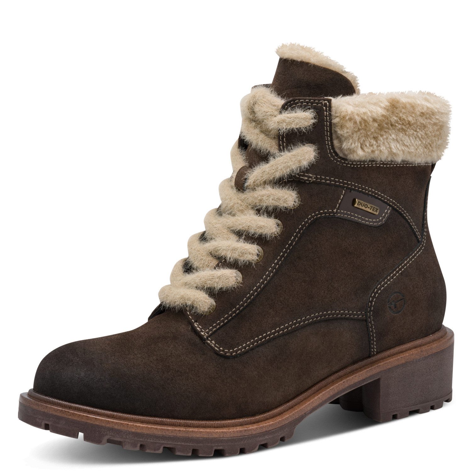 Tamaris Winterboots Blockabsatz, Schnürboots, Winterstiefelette mit Duo Tex-Ausstattung