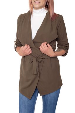 Bongual Sommerjacke Cardigan Wasserfallkragen Blazer