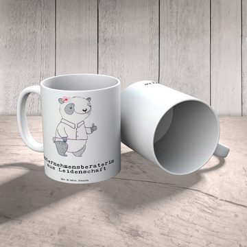 Mr. & Mrs. Panda Tasse Unternehmensberaterin Leidenschaft - Weiß - Geschenk, Teebecher, Büro, Keramik, Herzberührende Designs