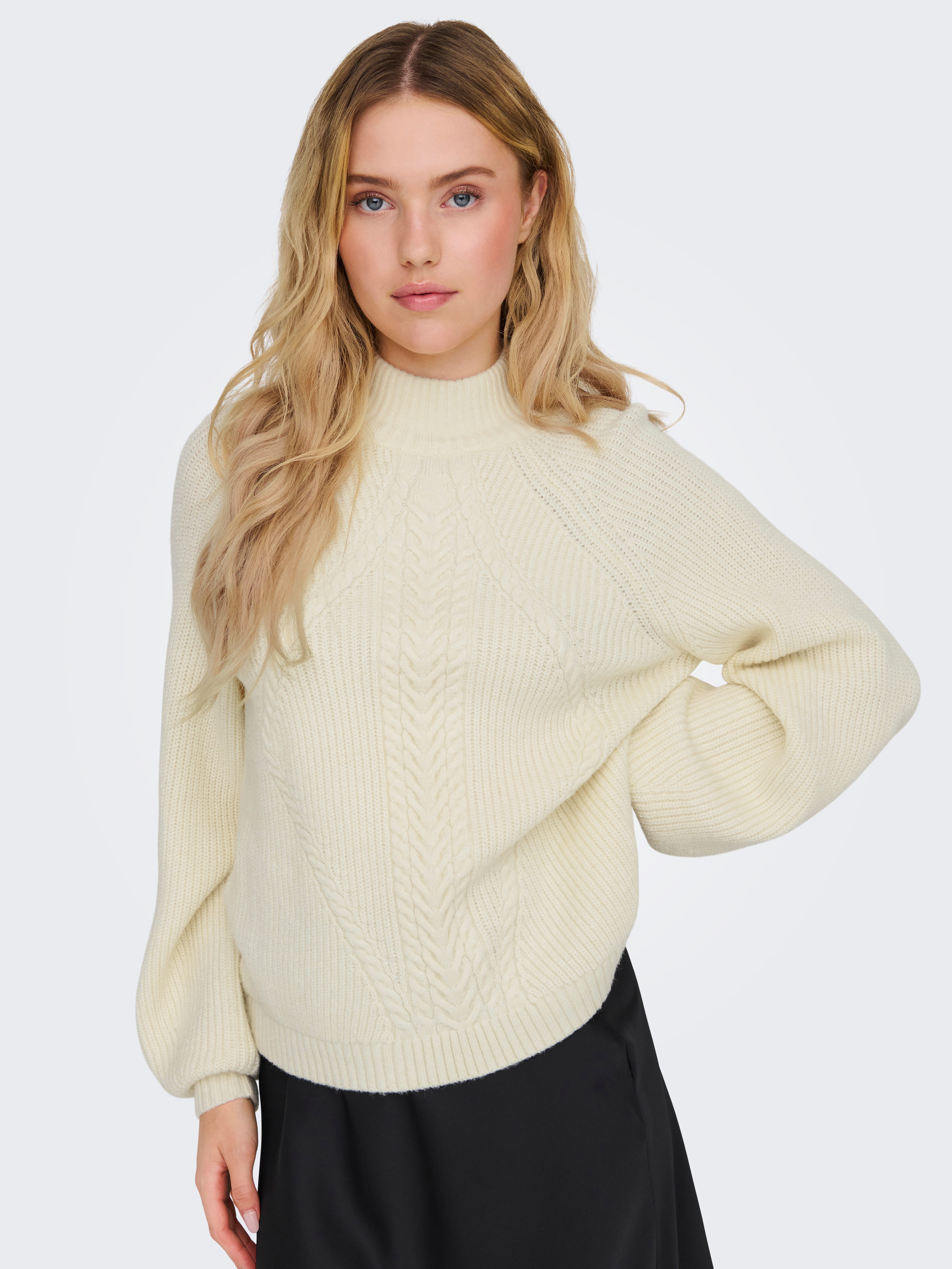 ONLY Onlkatia Ls Struct Puff O-Neck Cc Knt Women's Knitted - 7