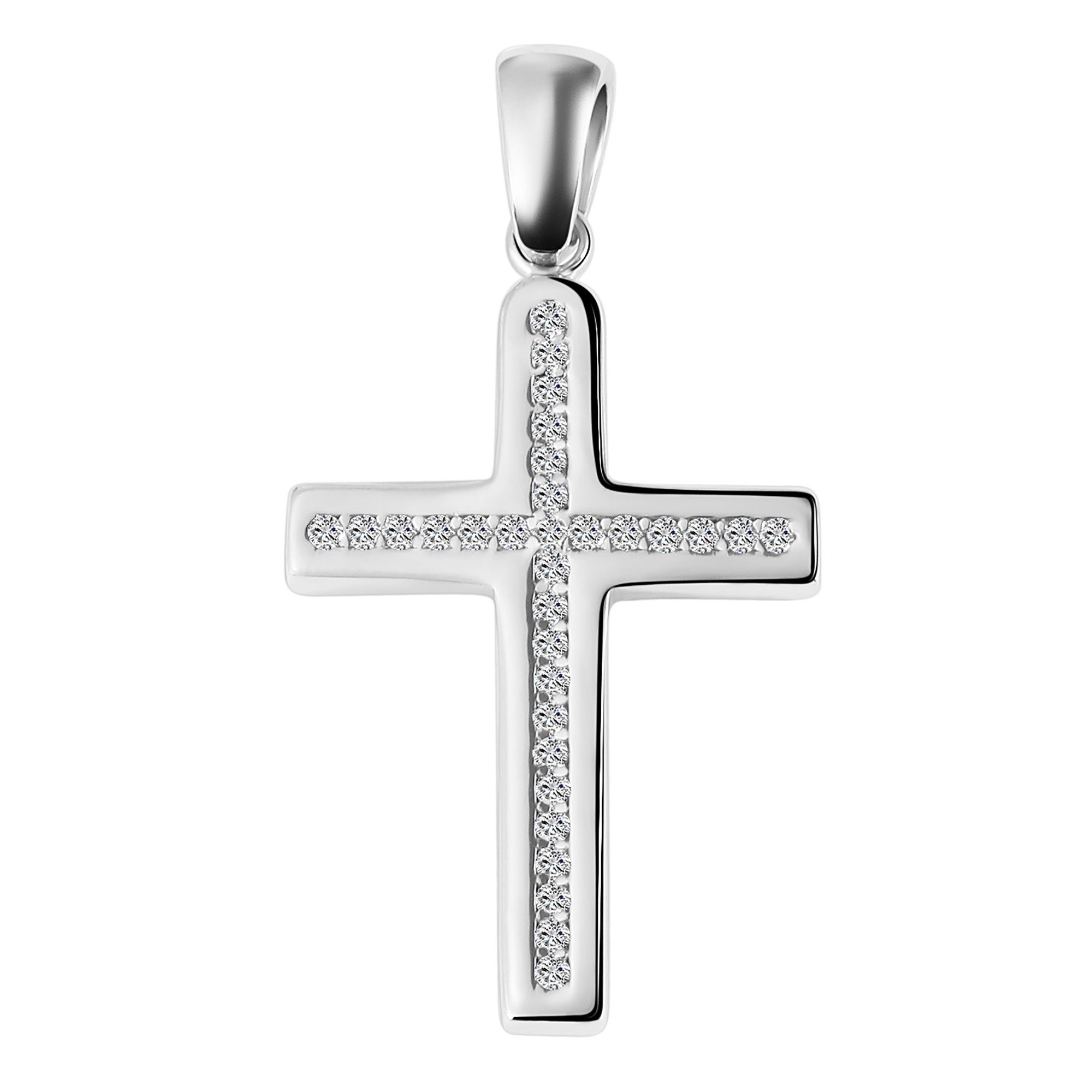Adelia´s Kettenanhänger Anhänger Kreuz aus mm Zirkonia, 925 mit 29 Höhe mm 18 Breite Silber