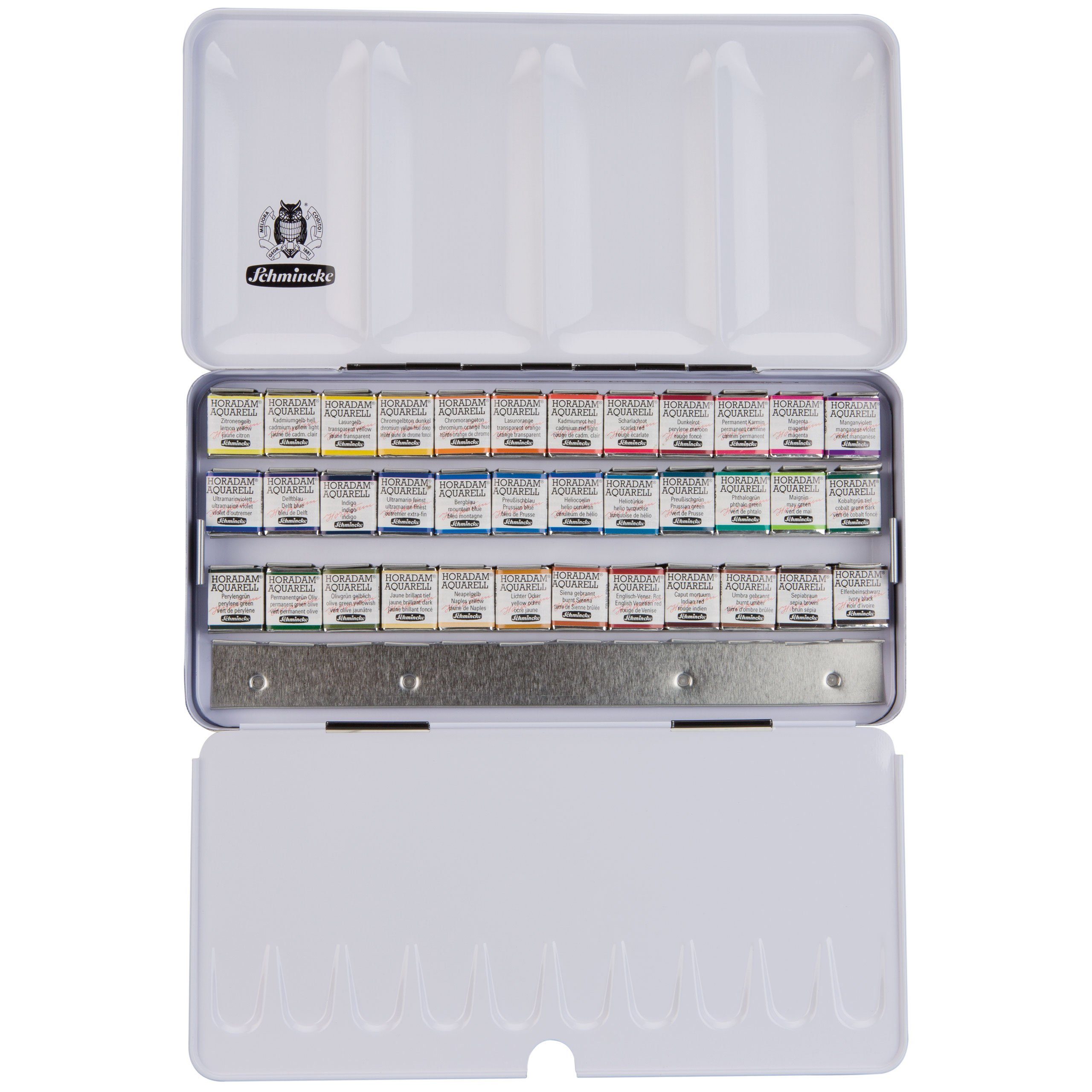 Schmincke Aquarellfarbe Malkasten HORADAM Metallkasten 36 x 1/2 Näpfchen Aquarell 74 436 097
