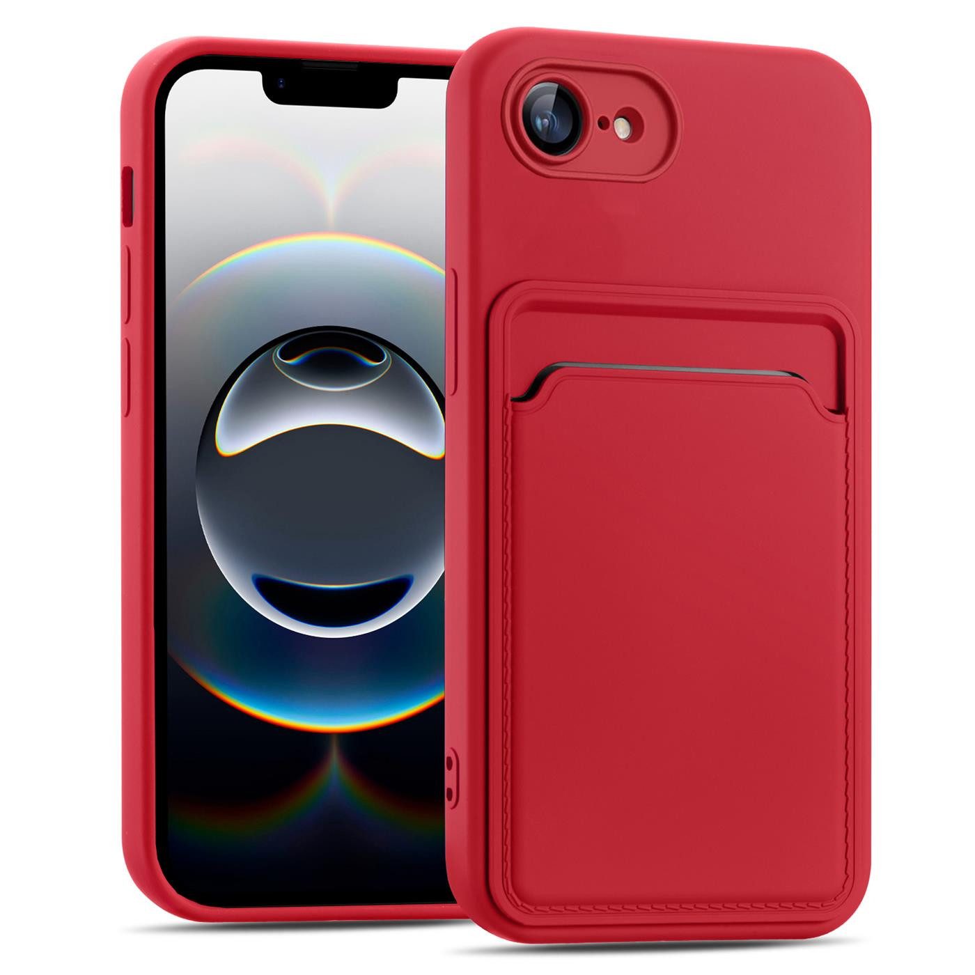 CoolGadget Handyhülle Card Case Handy Tasche für Apple iPhone 16e 6,1 Zoll, Silikon Schutzhülle mit Kartenfach für iPhone 16e Hülle