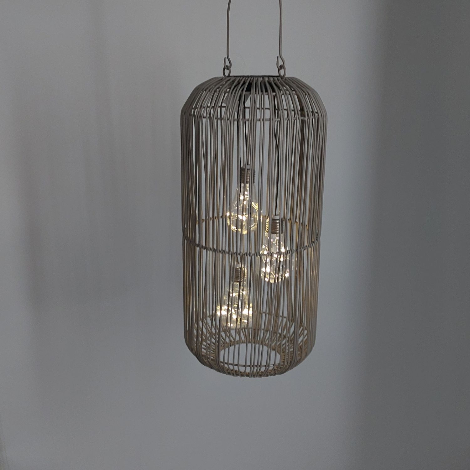 formano LED Tischleuchte Rattan-Optik, LED, Solarbetrieben, Grau, Bänder, H: 45cm