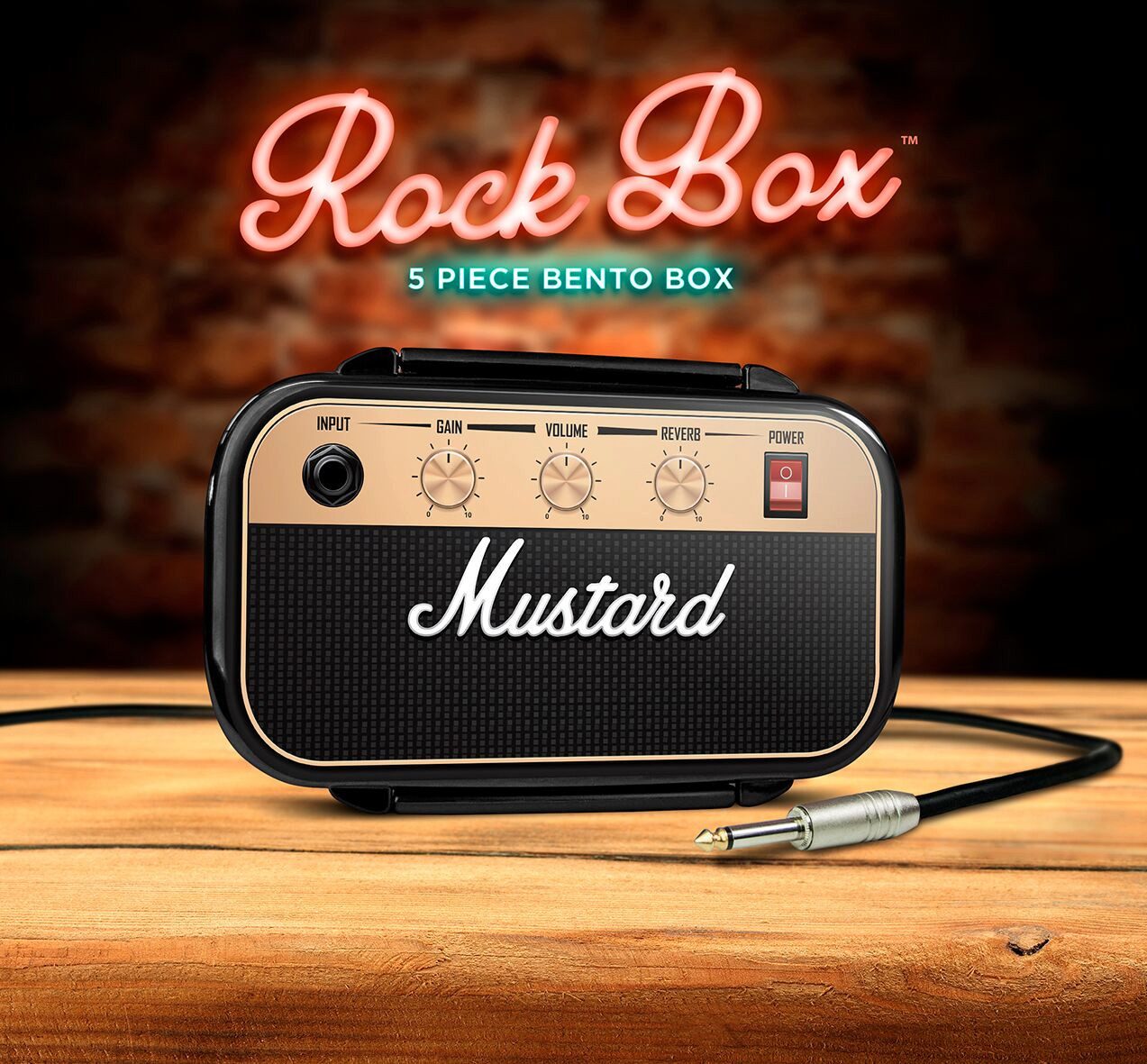 Mustard Lunchbox Rock Box, Kunststoff, (inkl. Löffel & Gabel, 6-tlg., mit Tablett), ca. 19,5 x 13 x 10 cm