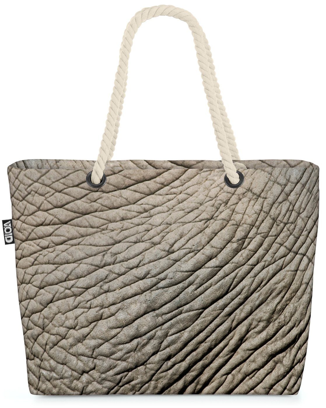 VOID Strandtasche (1-tlg), Elefant Elefantenhaut-Druck Beach Bag Tier-Muster Elefanten-Herde Zoo Savanne