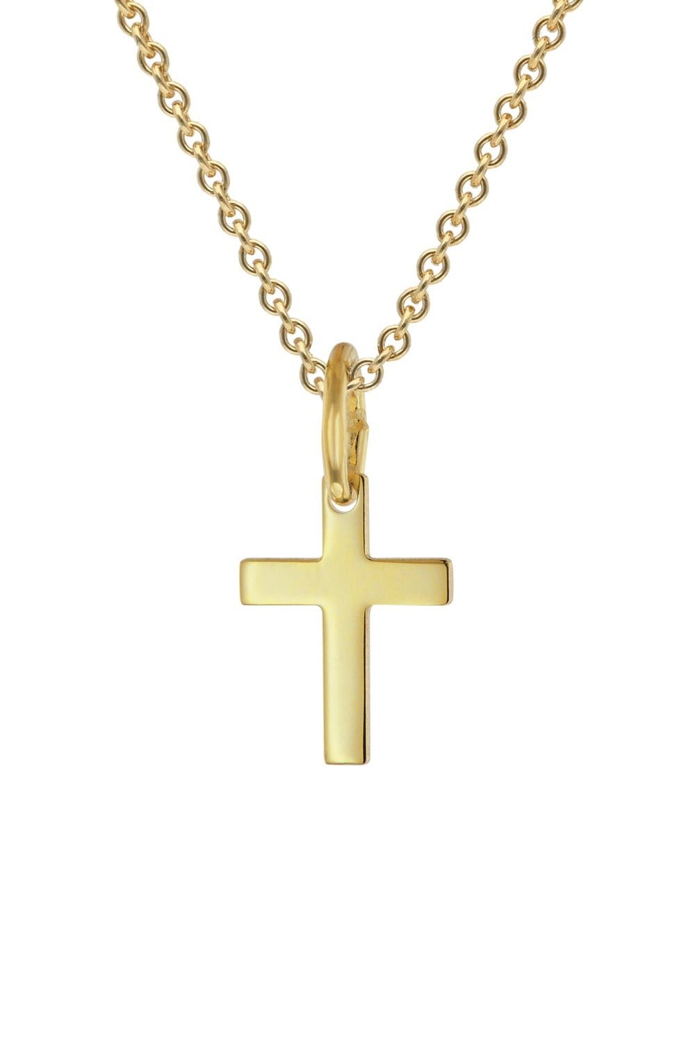 trendor Kreuzkette 28967, Kreuz-Anhänger 333 Gold Mit Vergoldeter Silberkette für Kinder