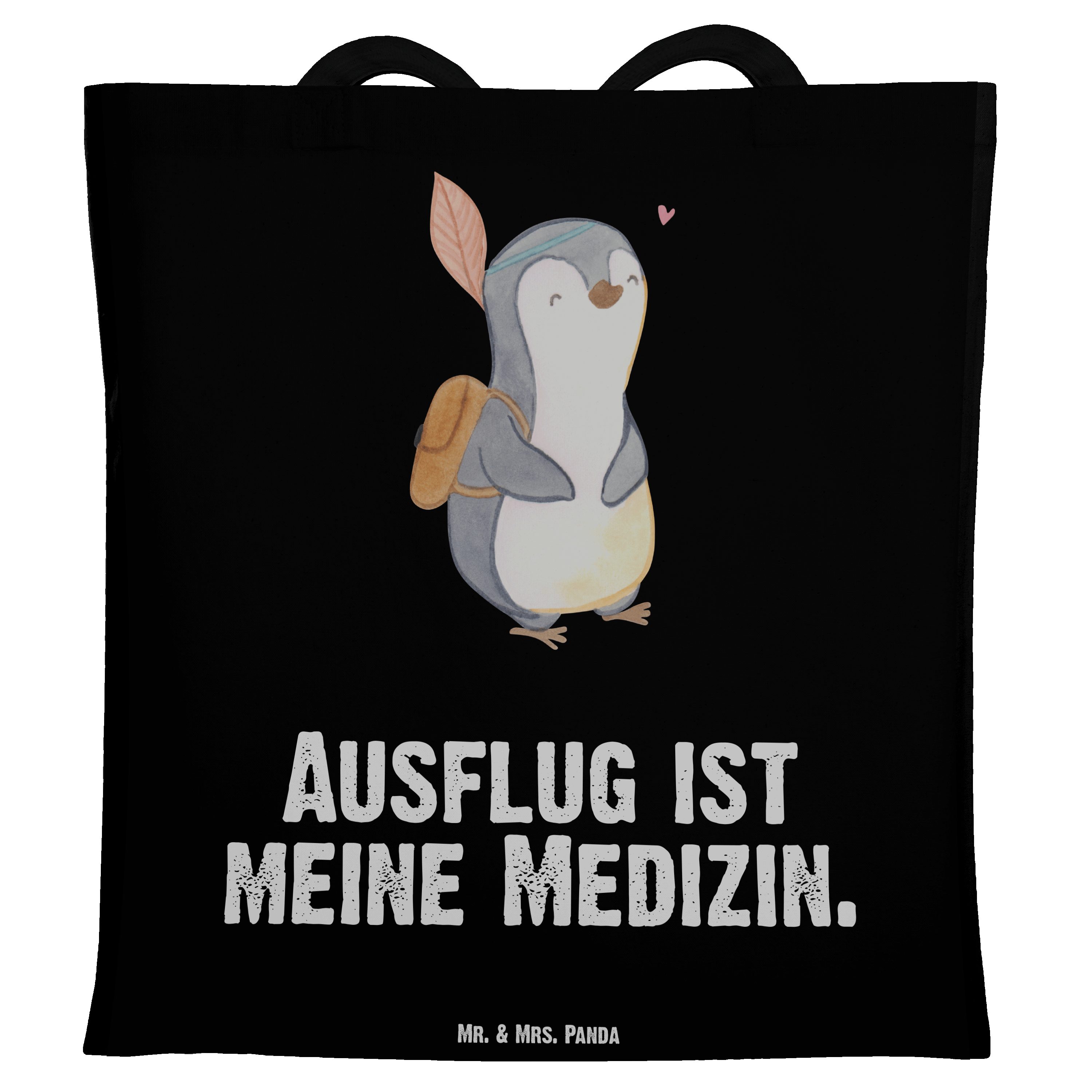 Mr. & Mrs. Panda Tragetasche Pinguin Ausflug Medizin - Schwarz - Geschenk, Sportler, Beutel, Hobby (1-tlg)