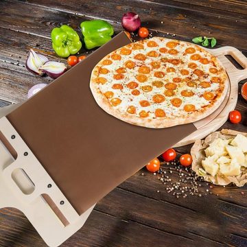 autolock Pizzaschneidebrett Pizzaschneidebrett Gleitender Pizzaschieber mit Griff Antihaft Der