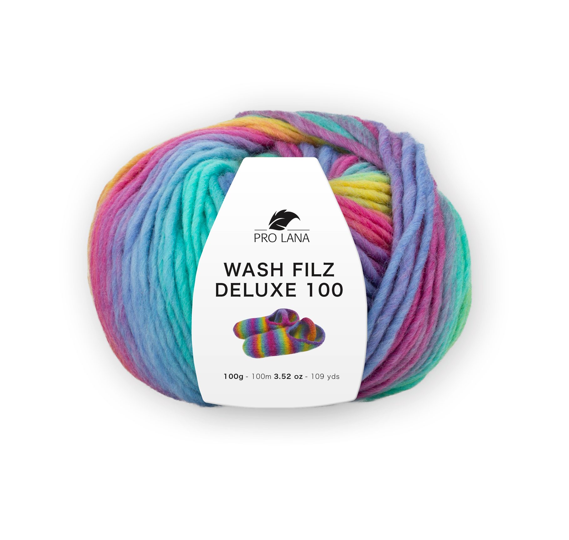 Pro Lana WASH FILZ DELUXE 100 Häkelwolle, 100 m (Waschfilz-Garn einfach zu filzen, langlebig, einzigartiger Farbverlauf), 100 g