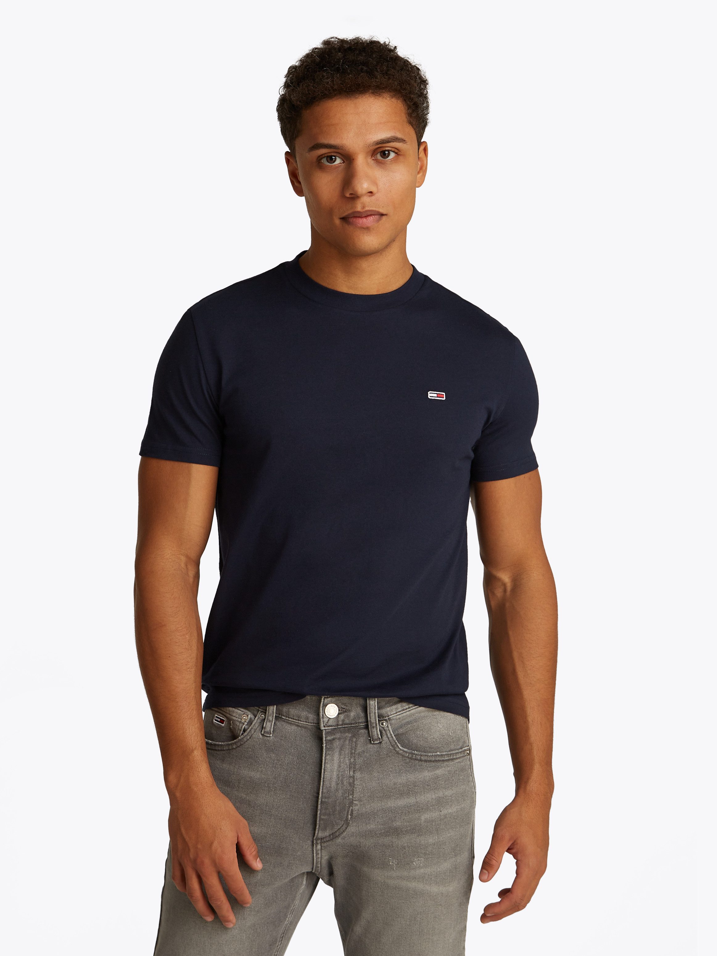 Tommy Jeans Rundhalsshirt TJM XSLIM 2PACK JERSEY TEE EXT (Packung, 2er-Pack) Logostickerei, 2Pack – Bild 2 von 5