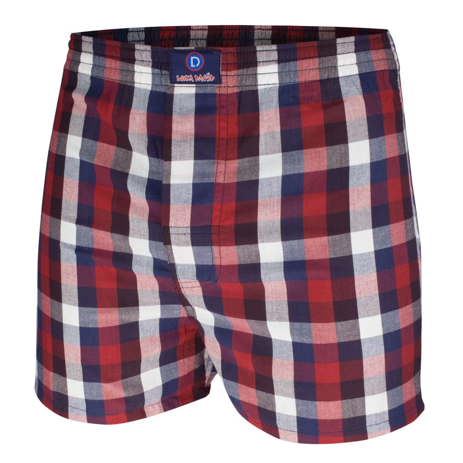Luca David Boxershorts Basic (7-St) mit verdecktem 1-Knopf-Eingriff, Webboxer, 7 Stück in Größe M