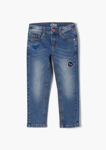 s.Oliver 5-Pocket-Jeans »Slim Fit: Slim leg-Jeans« Waschung, Applikation