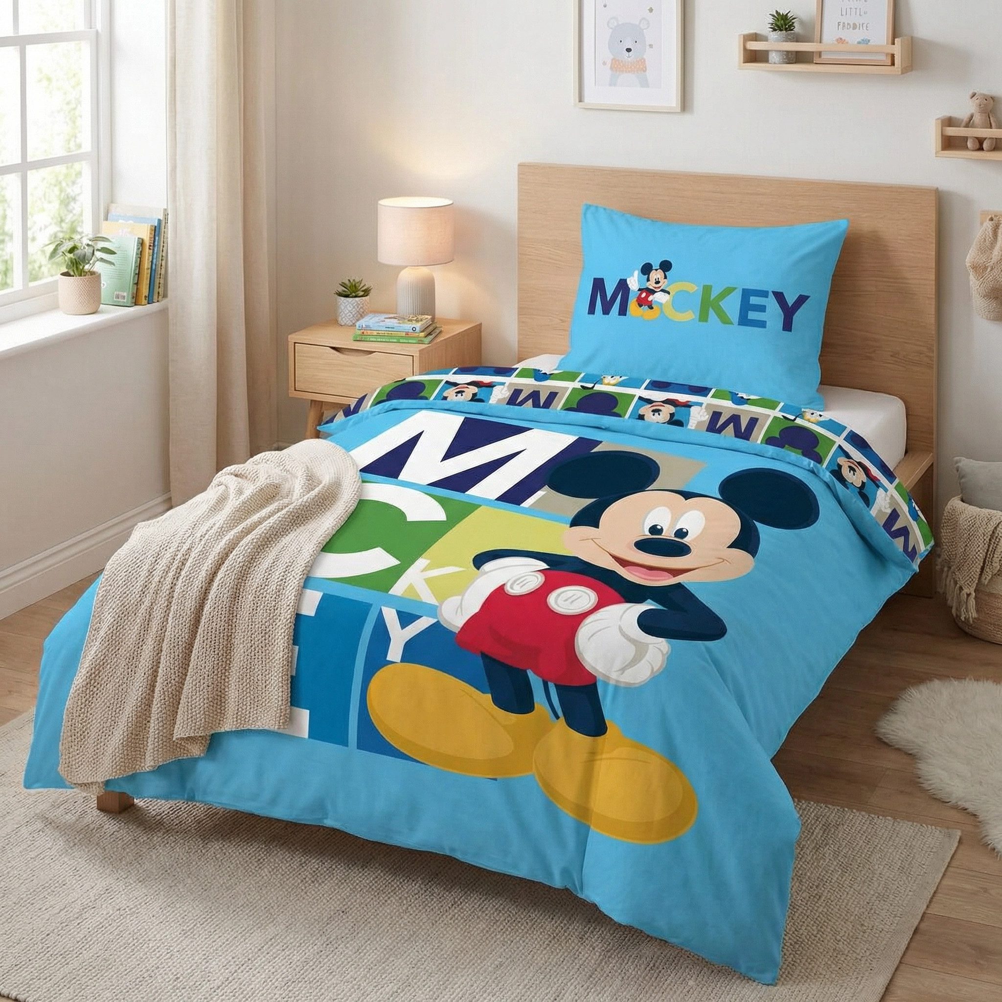 Disney Bettwäsche Disney Mickey Maus Kinder Mikrofaser Bettwäsche 2tlg Set, Mikrofaser, 2 teilig, 135/140x200 cm Kissenbezug 63x63 cm