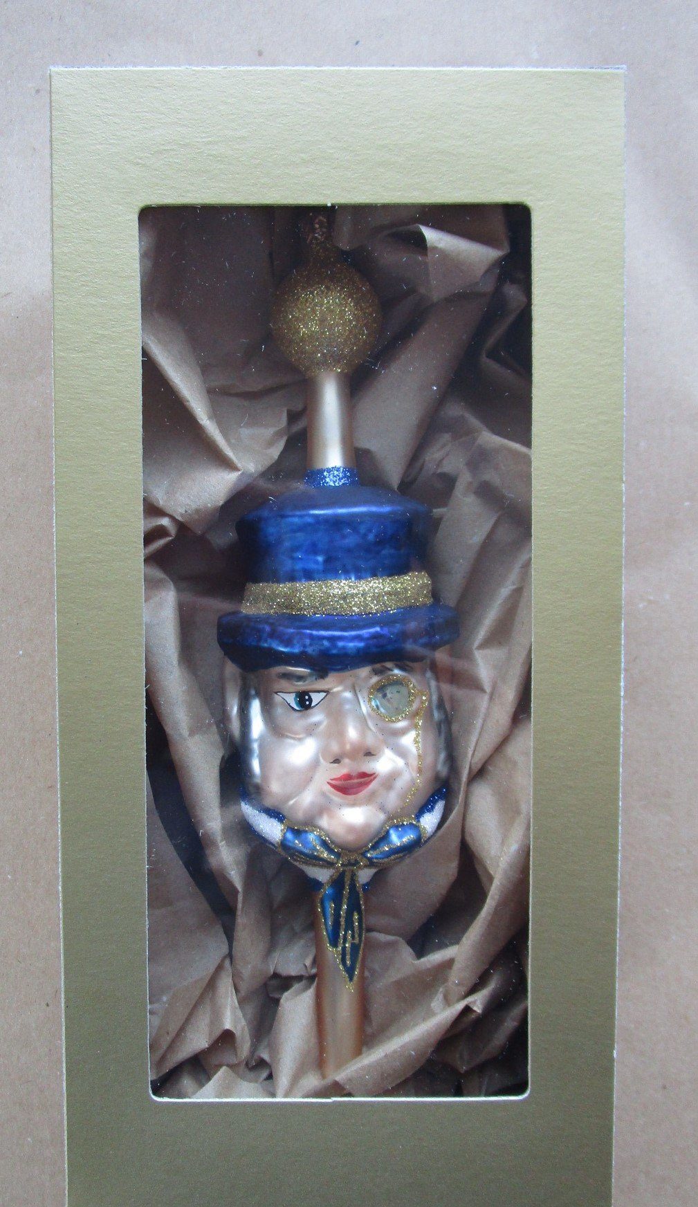 Nostalgie Christbaumschmuck Thüringen Christbaumschmuck Herr mit Monokel & Zylinder (1-tlg), Herr mit Monokel und Zylinder