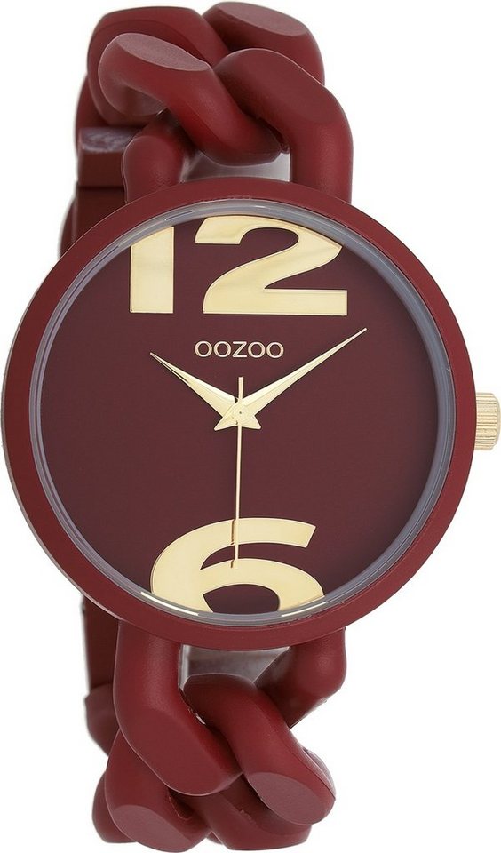 OOZOO Quarzuhr Oozoo Damen Armbanduhr Timepieces Analog, Damenuhr rund,  groß (ca. 40mm) Kunststoffarmband, Fashion-Style, Indizes: numbers