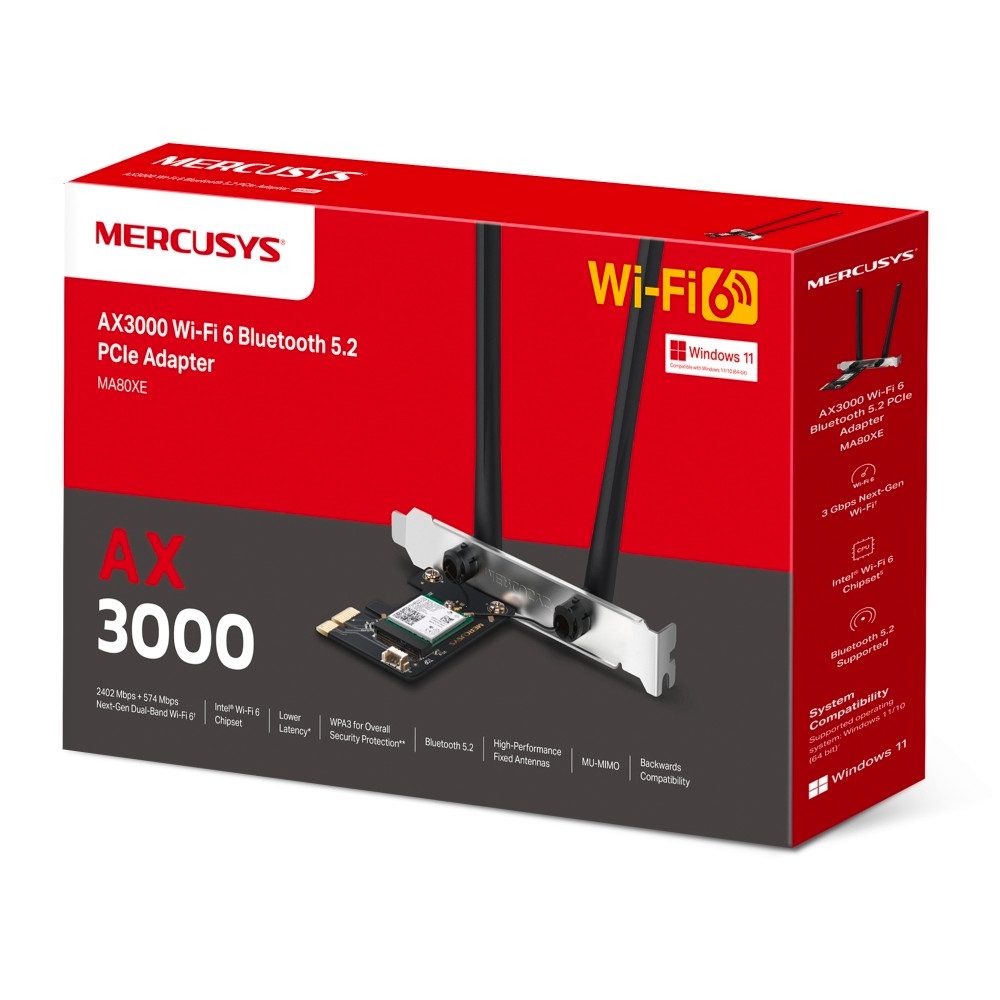 tp-link Mercusys MA80XE AX3000 Dual-Band Wi-Fi 6 PCI Express Adapter Netzwerk-Adapter
