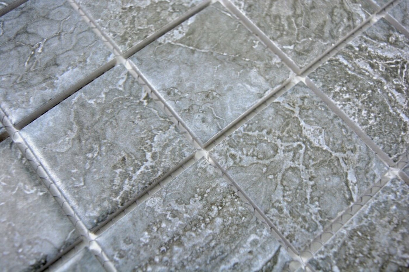 Thumbnail - Mosani Mosaikfliesen Keramikmosaik Mosaikfliesen dunkelgrau matt / 10 Mosaikmatten
