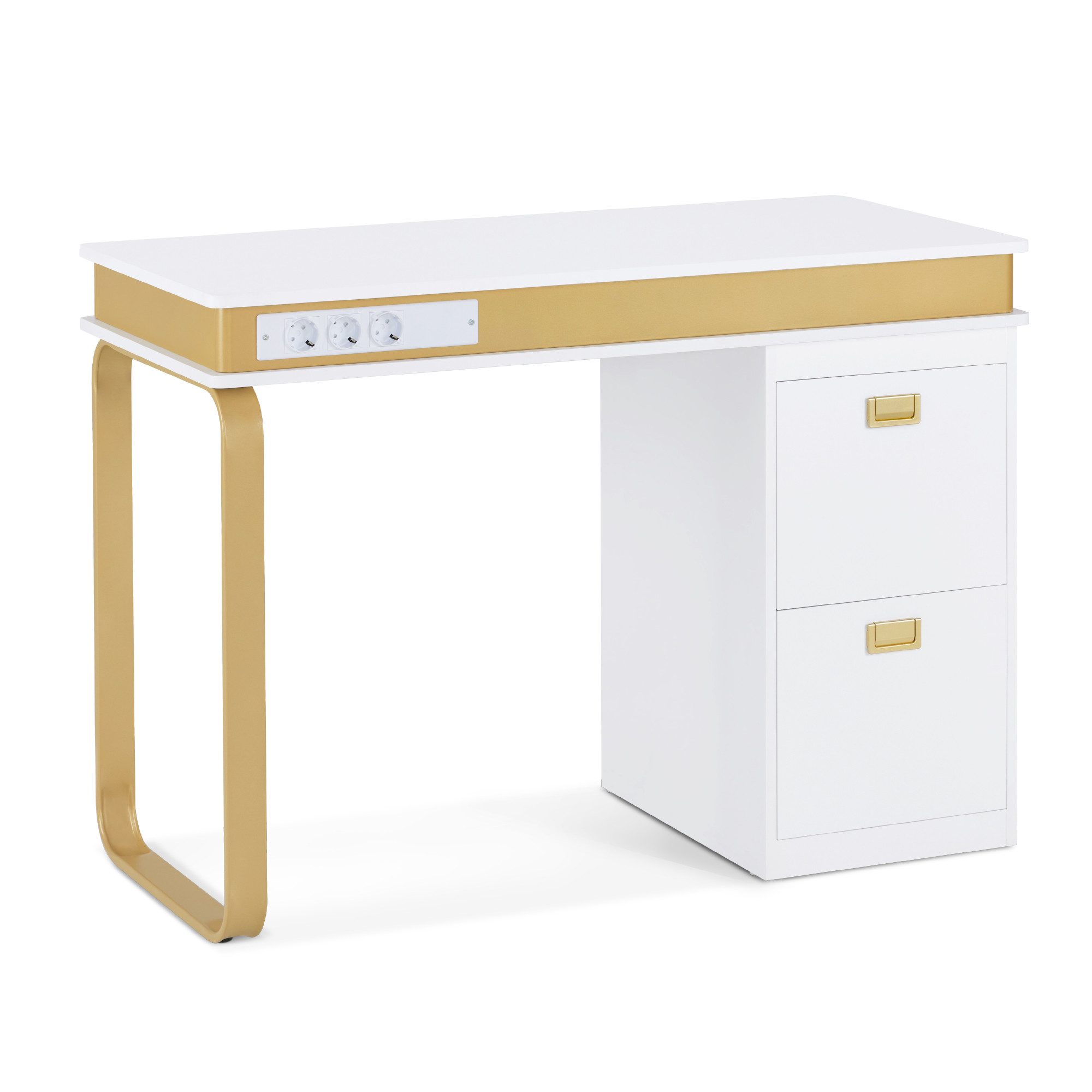 Barberpub Schminktisch BarberPub Schreibtisch Maniküretisch, 3 Steckdosen, günstig online kaufen