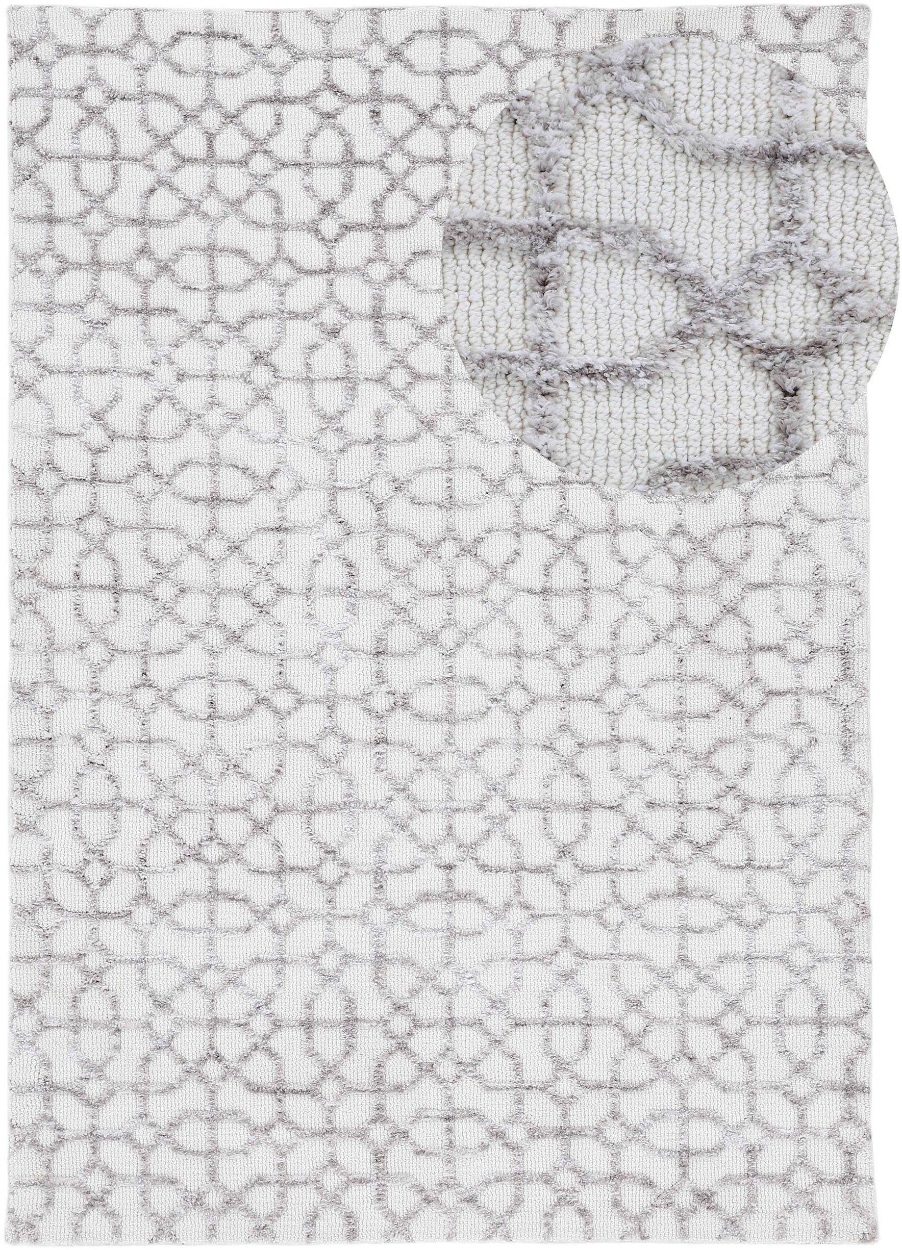 Holly Teppich Höhe: Wohnzimmer carpetfine, Design, 12 mm, Struktur, Hoch-Tief rechteckig, geometrisches 3,