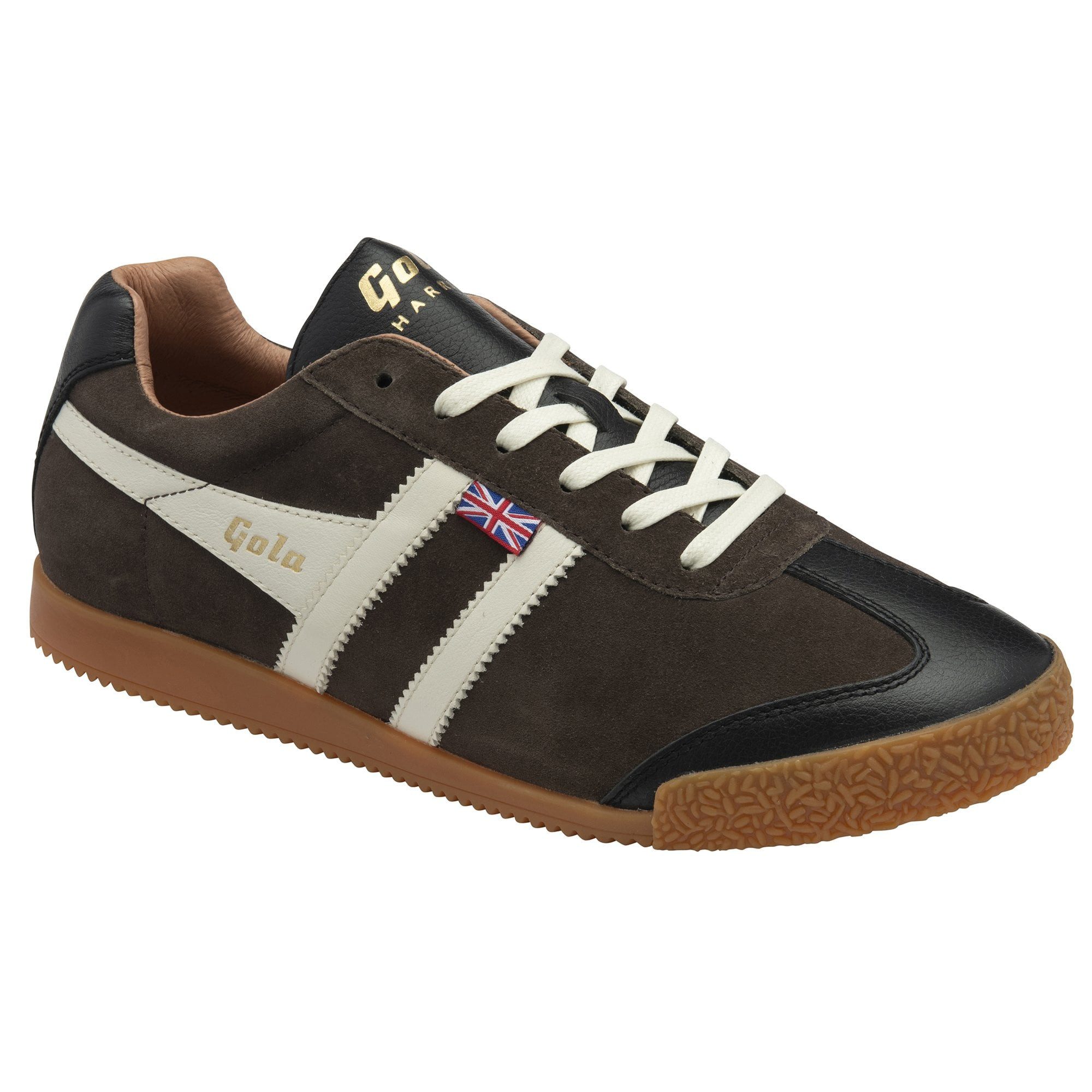 Gola Harrier Oxford - Made in England - braun/schwarz/weiss Herren Sneaker