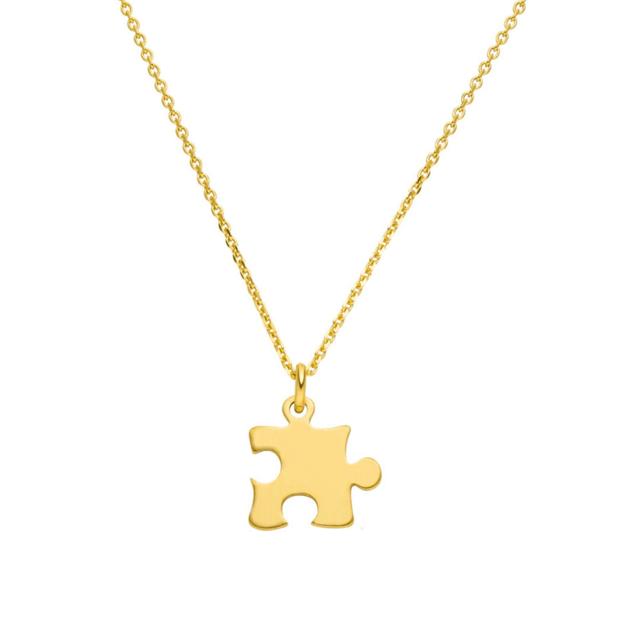 SCHOSCHON Kette mit Anhänger Halskette Puzzleteil 925 Silber vergoldet - Ke günstig online kaufen