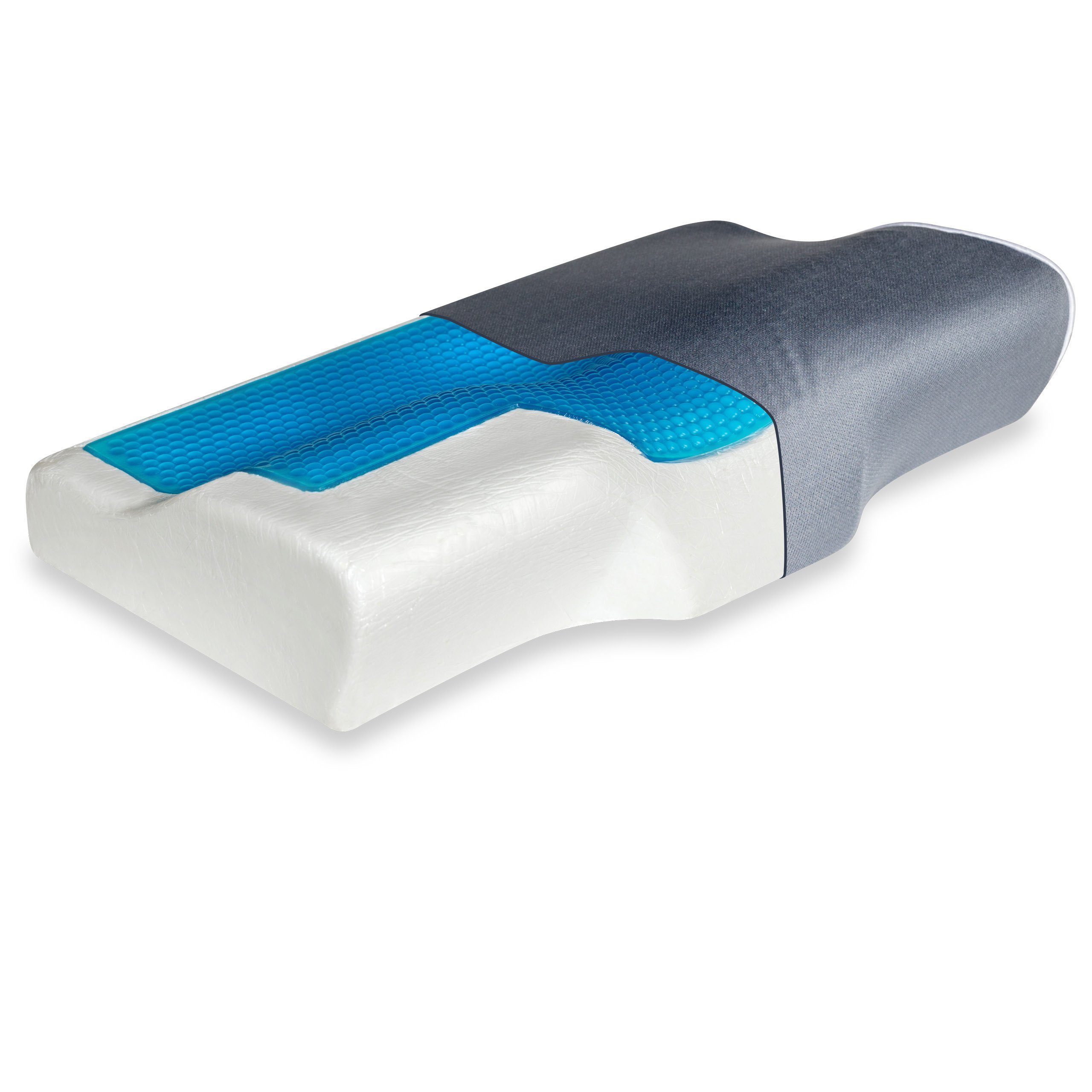 Vitabo Nackenkissen Kopfkissen mit Gel-Auflage, ergonomisch, günstig online kaufen
