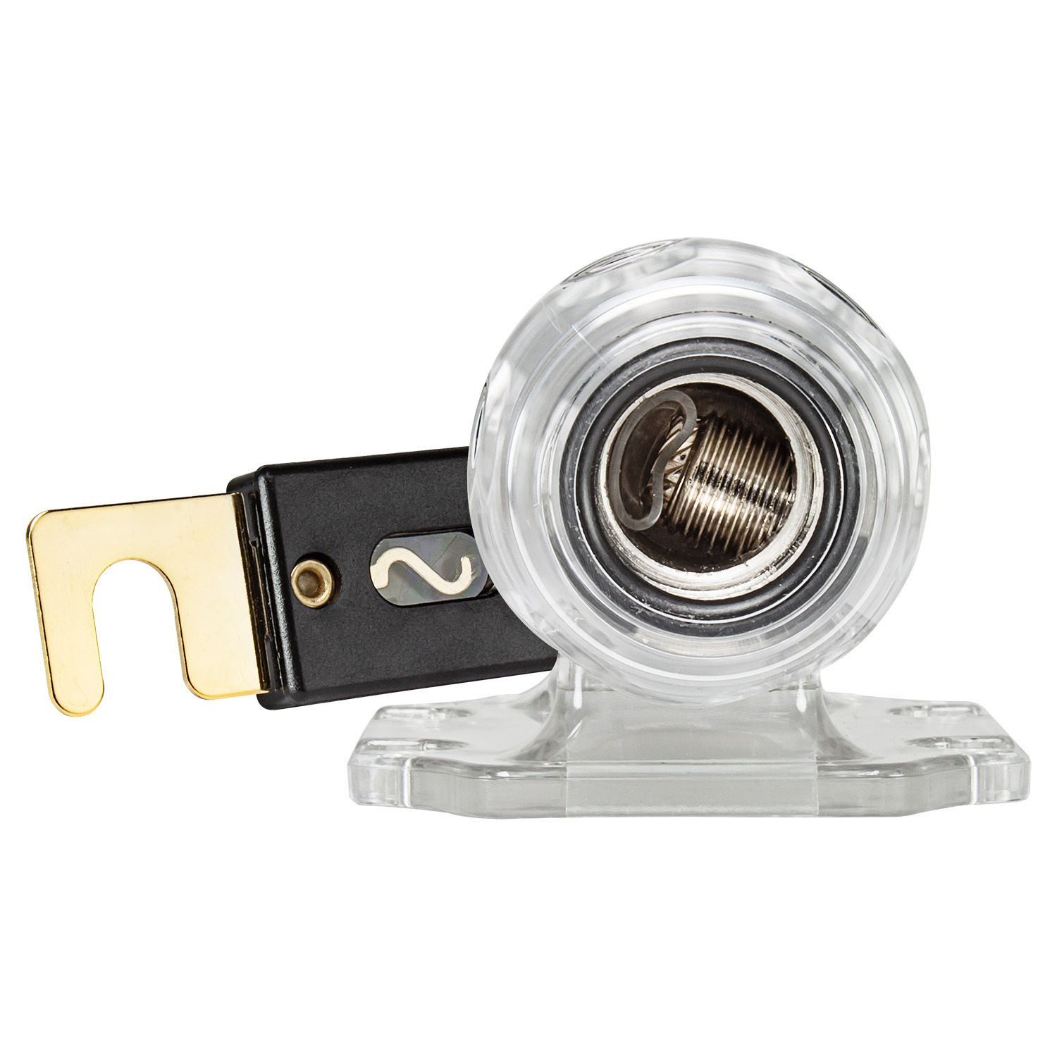 tomzz Audio Kfz-Sicherungshalter ANL Sicherungshalter Satin Nickel für Kabel bis 50qmm mit 150A ANL Sic