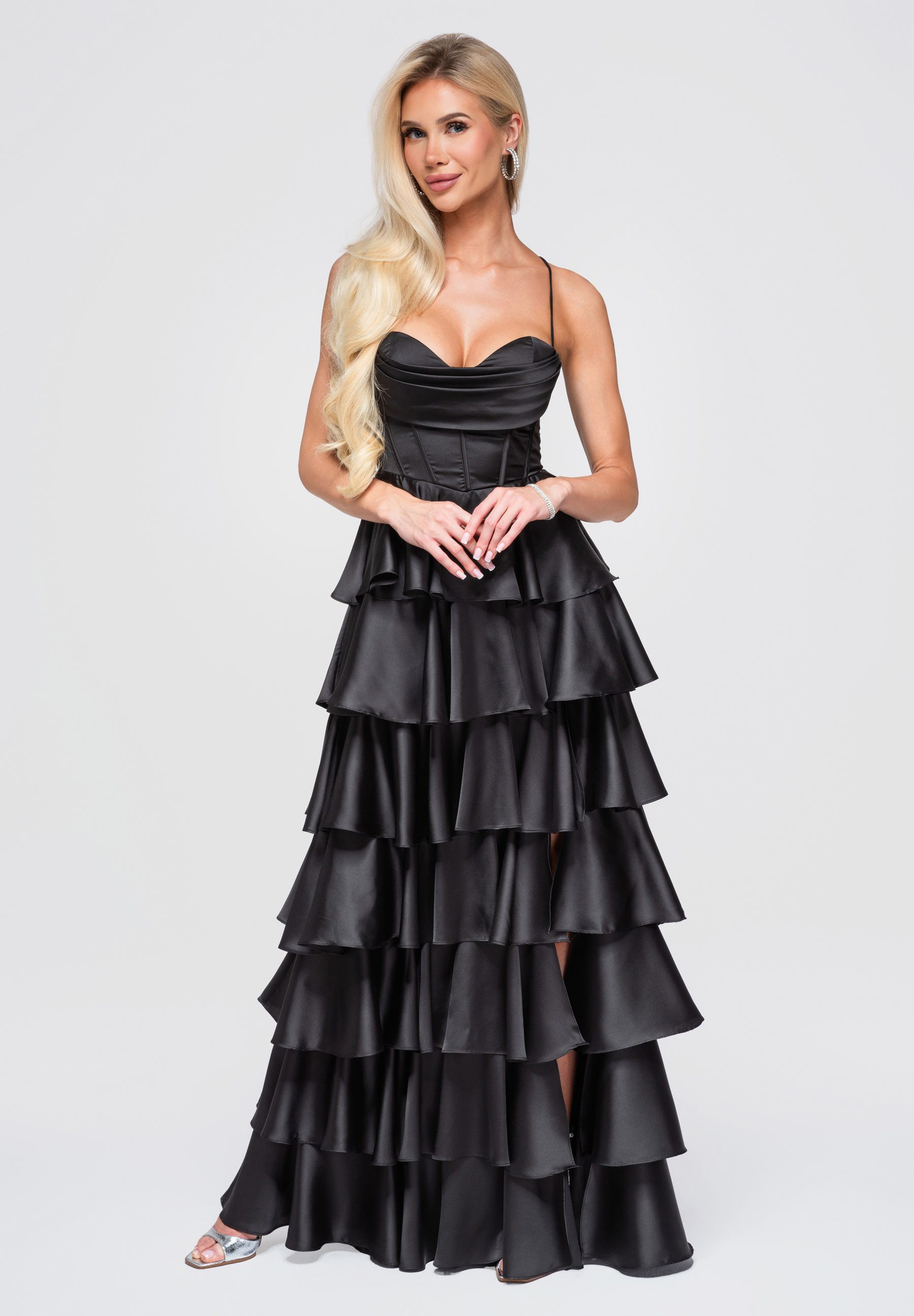OMBRE Abendkleid Elegantes Rüschen-Abendkleid
