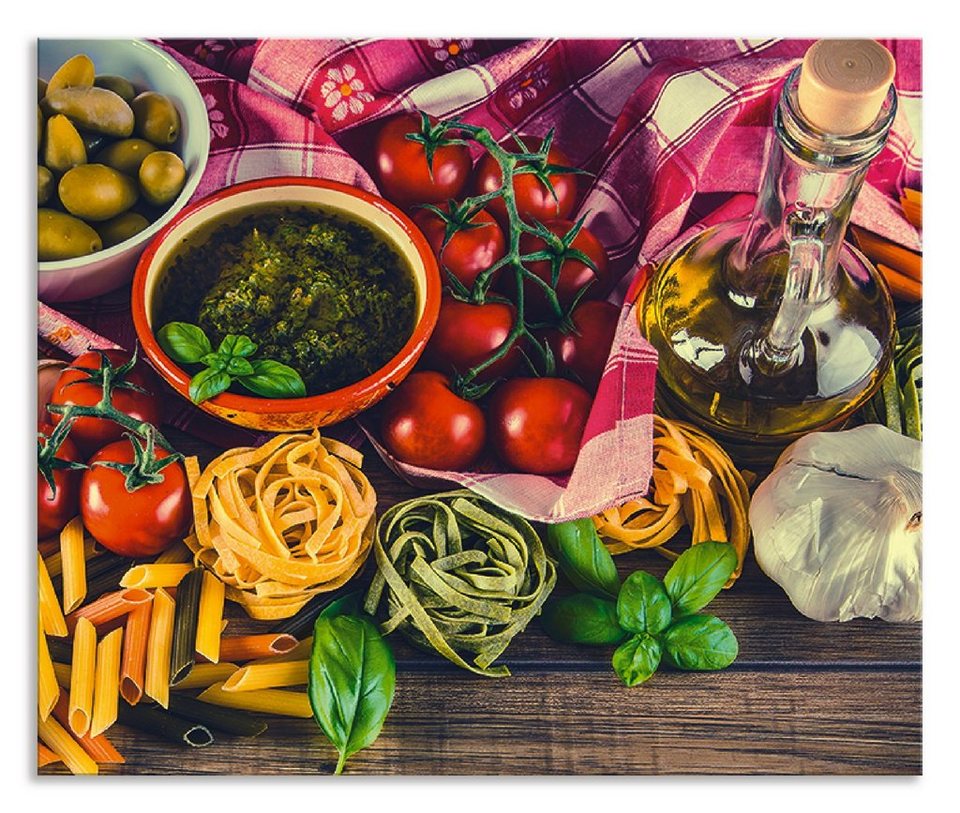 einfache Alu Montage (1-tlg), Artland Küchenrückwand Spritzschutz Italienisch Lebensmittel, mediterrane mit Klebeband,