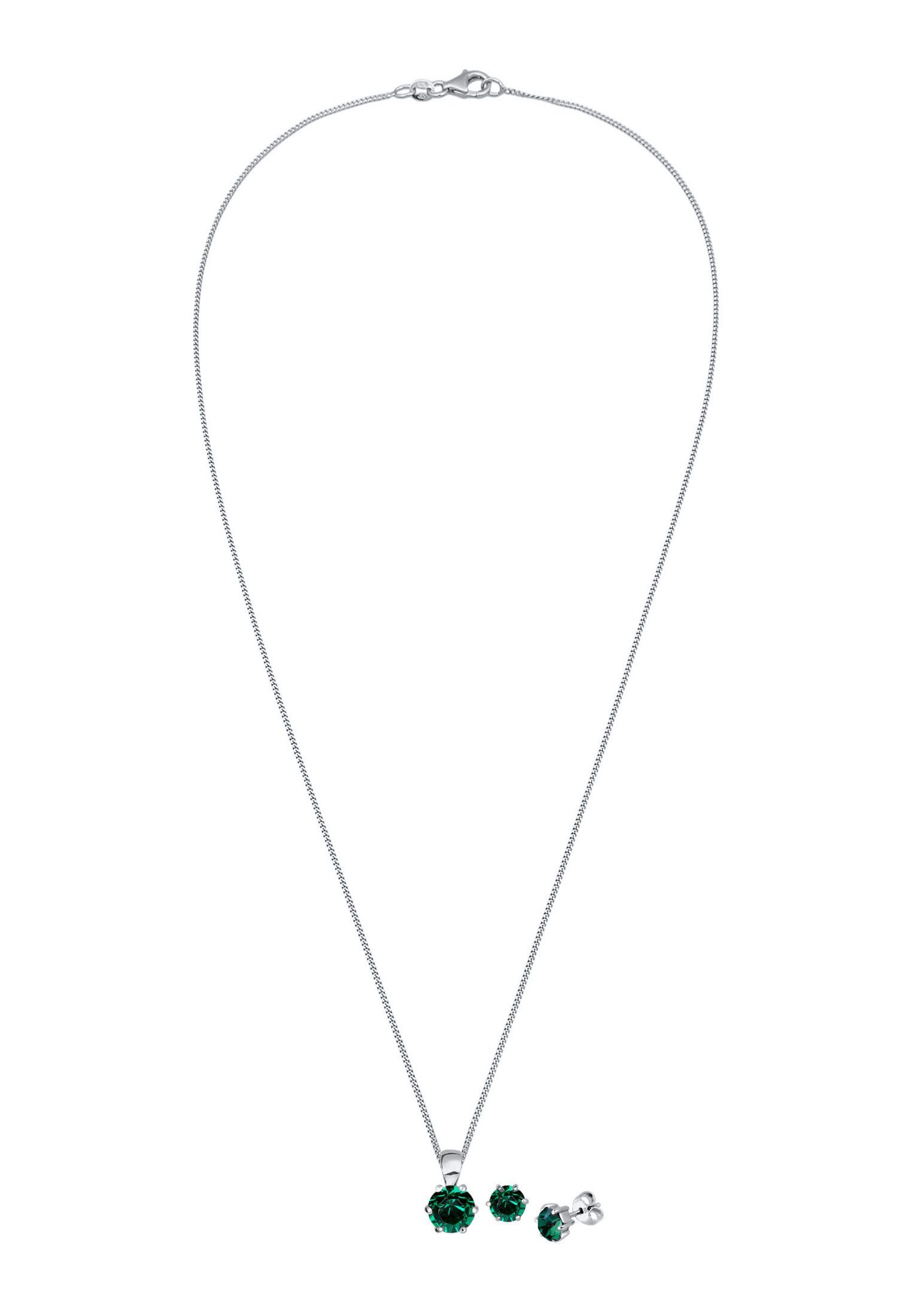 Elli Schmuckset Set Kette Ohrstecker 925 Silber, mit Kristallen von Swarovs günstig online kaufen