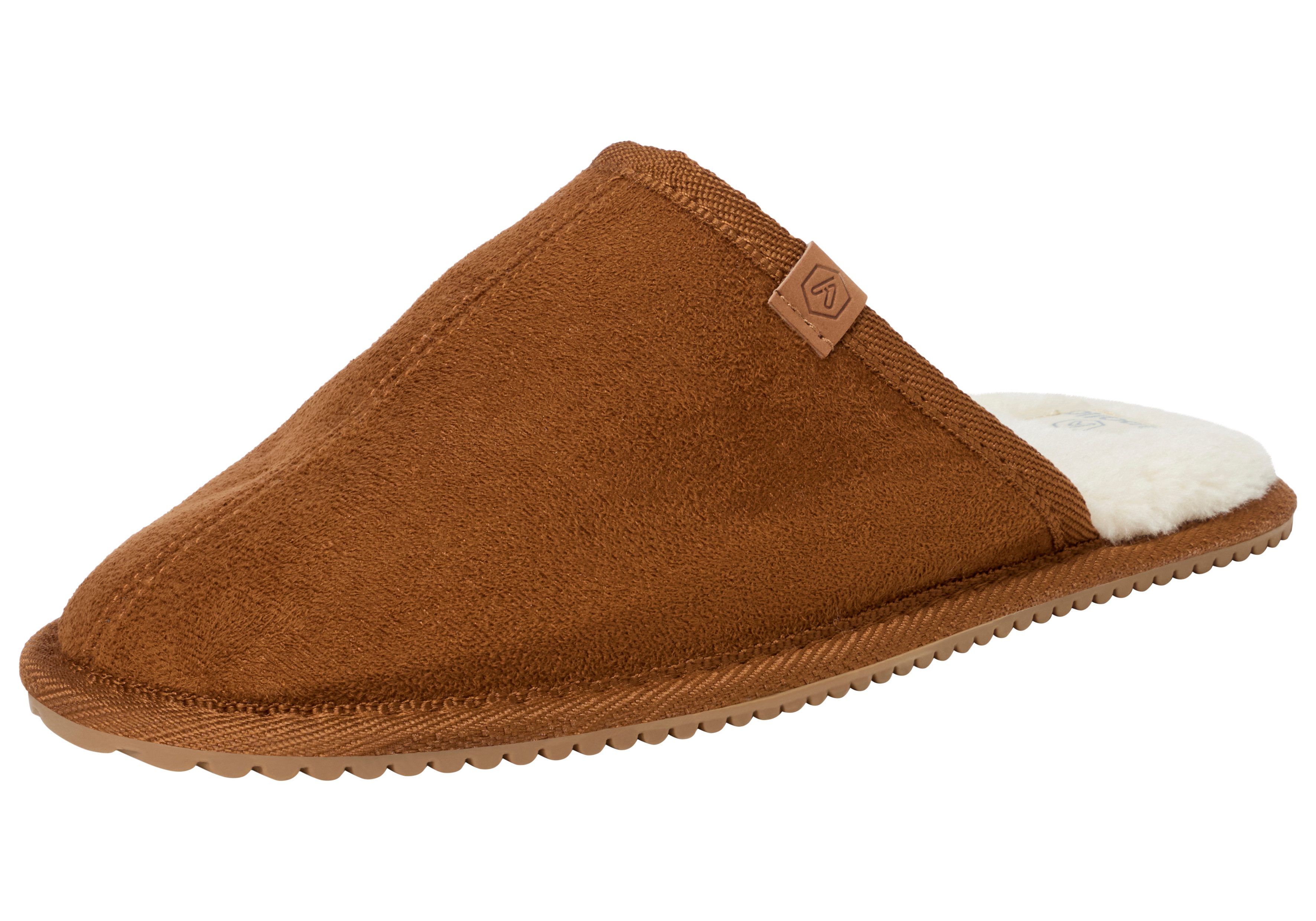 Apollo Pantoffel (2-tlg) aus Wildlederimitat mit Gummisohle