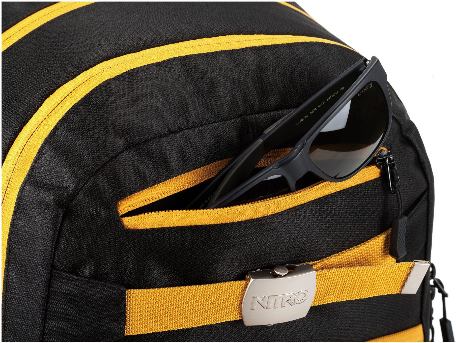 black Hero, NITRO golden Großer Reise Schulrucksack und Schule, Arbeit Alltagsrucksack, Freizeitrucksack,