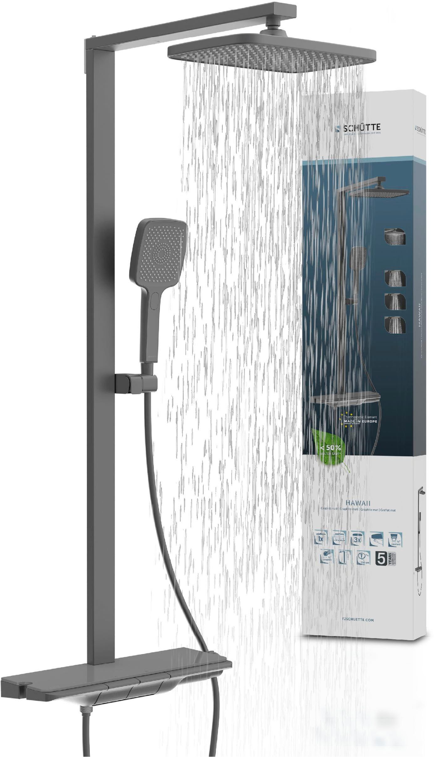 Schütte Duschsystem HAWAII Überkopfbrause-Set, Höhe 115 cm, 3 Strahlart(en) günstig online kaufen