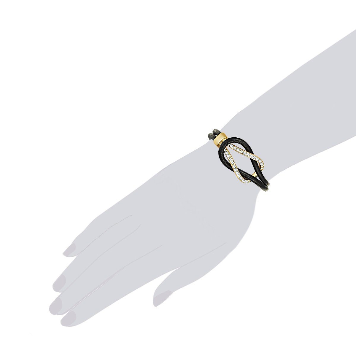 Lulu & Jane Armband schwarz, Echtleder günstig online kaufen