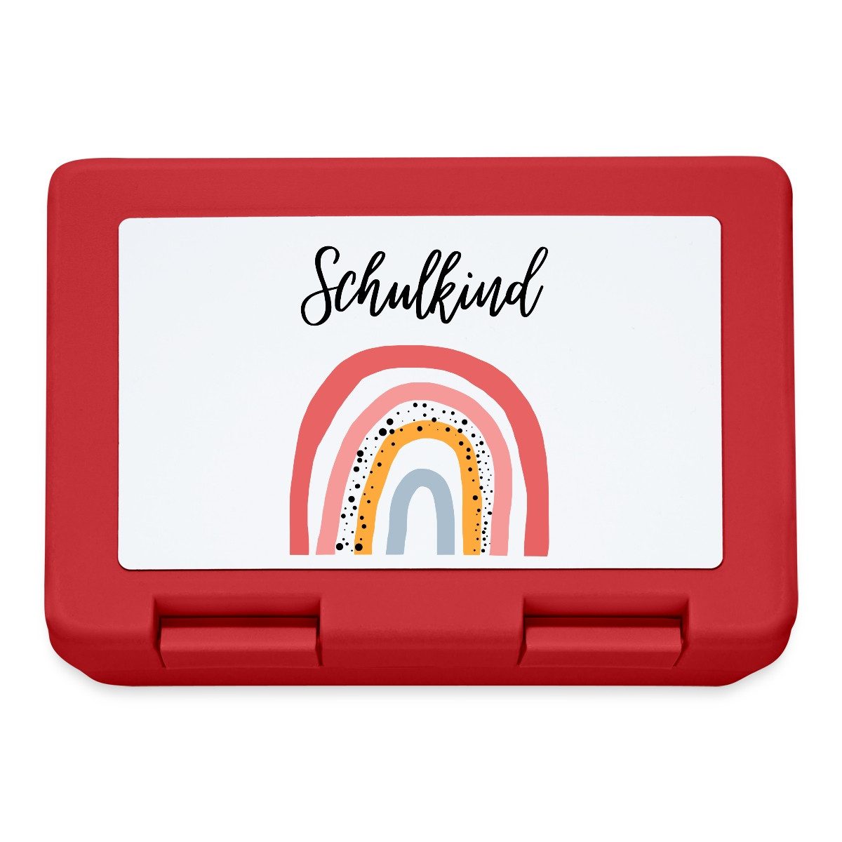 Spreadshirt Lunchbox Einschulung Schulkind Regenbogen Geschenkidee Brotdose Lunchbox, Plastik, Aluminium