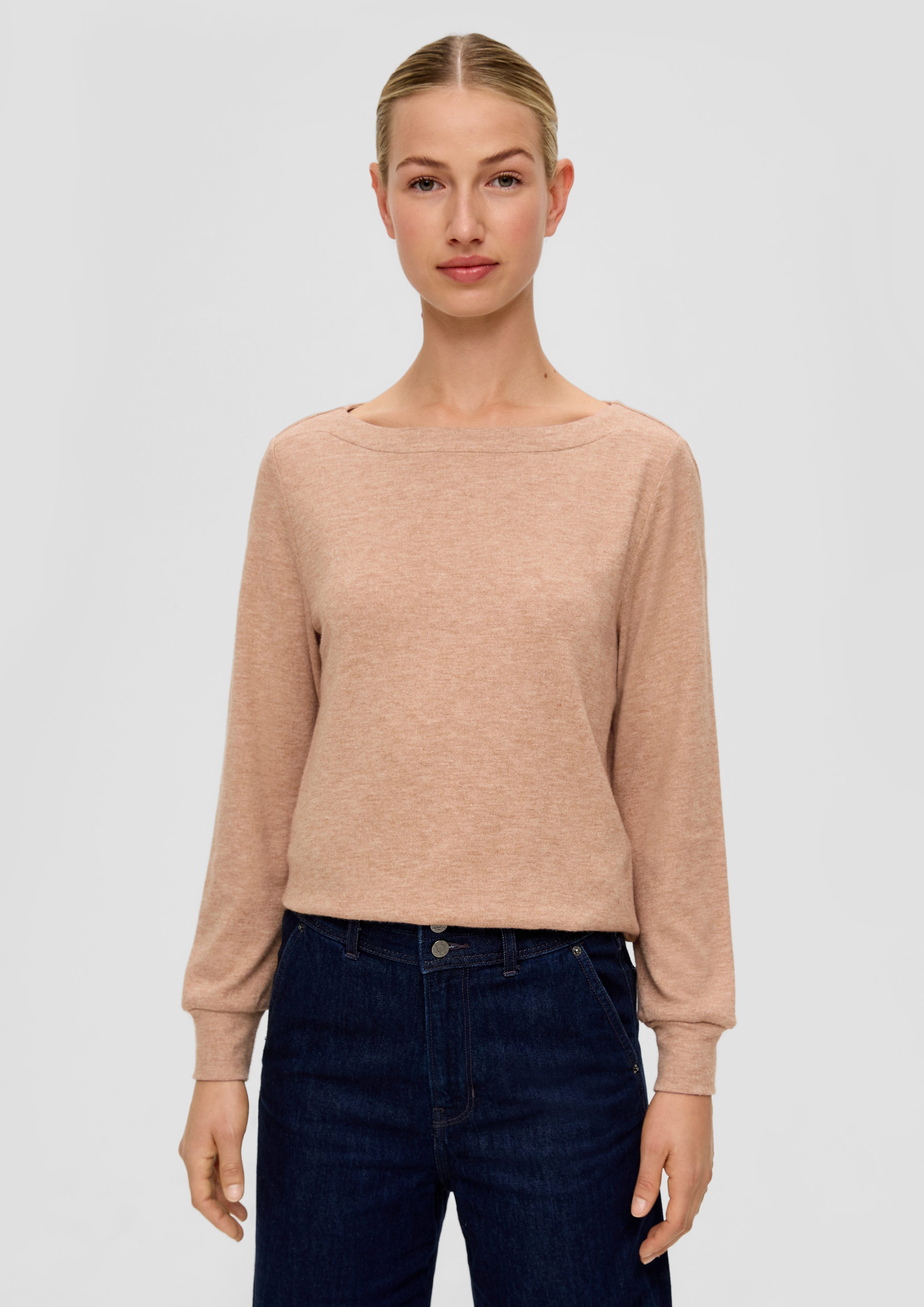 s.Oliver Langarmshirt Longsleeve aus Viskosemix Ziernaht günstig online kaufen