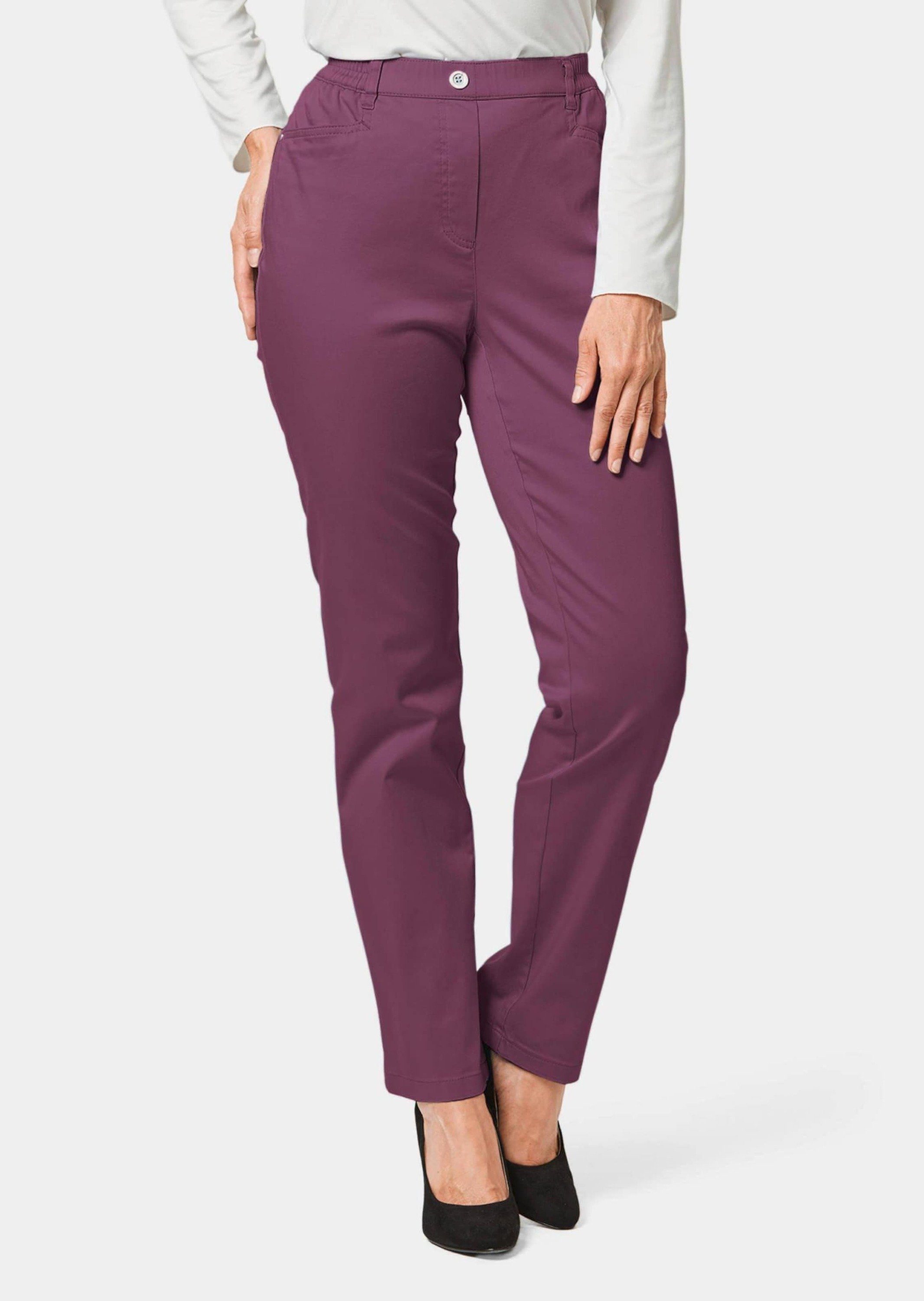 Baumwollschlupfhose MARTHA GOLDNER aubergine Leichte Schlupfhose