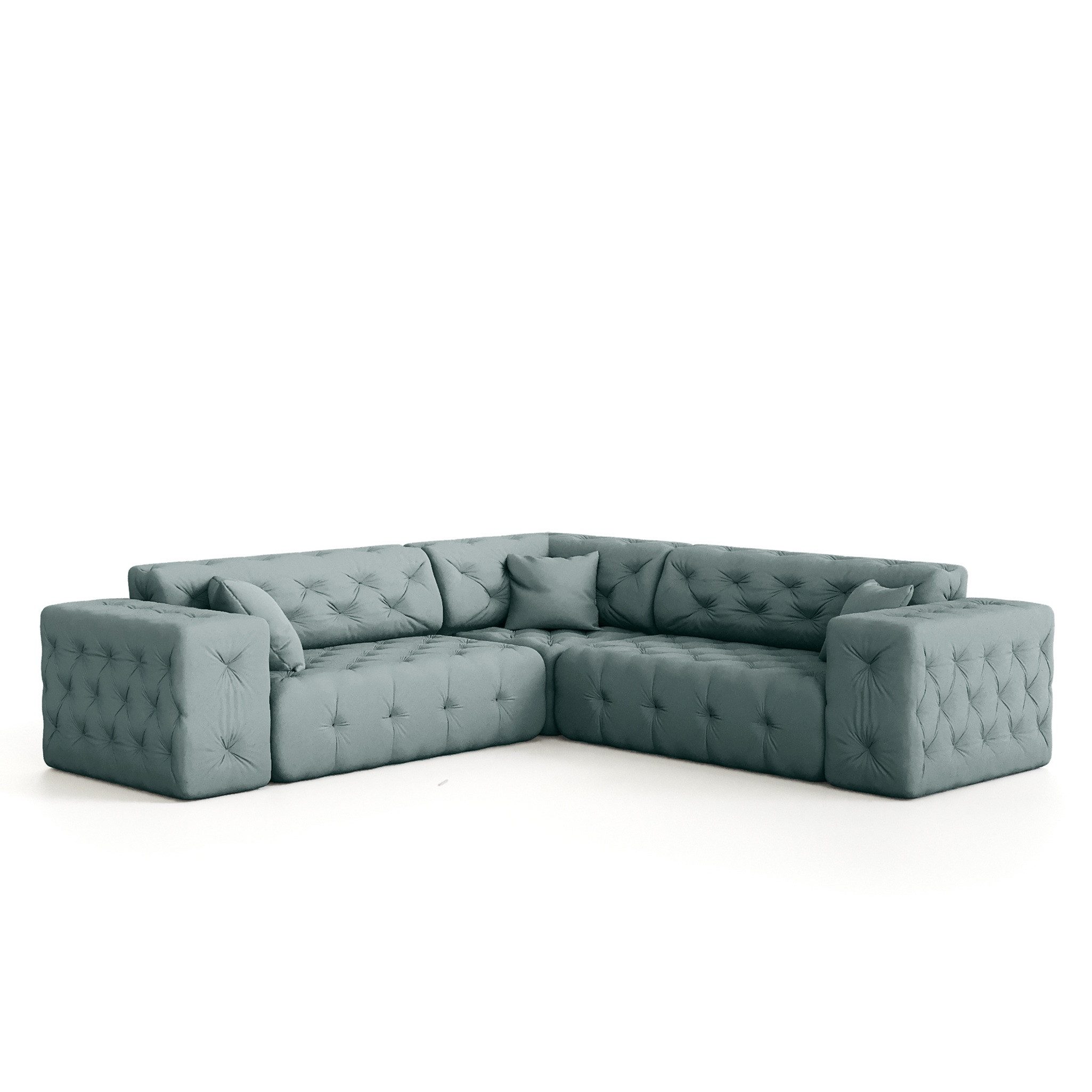 Fun Möbel Ecksofa Ecksofa Designersofa CHANTAL Seite universal in Stoff Opera Velvet